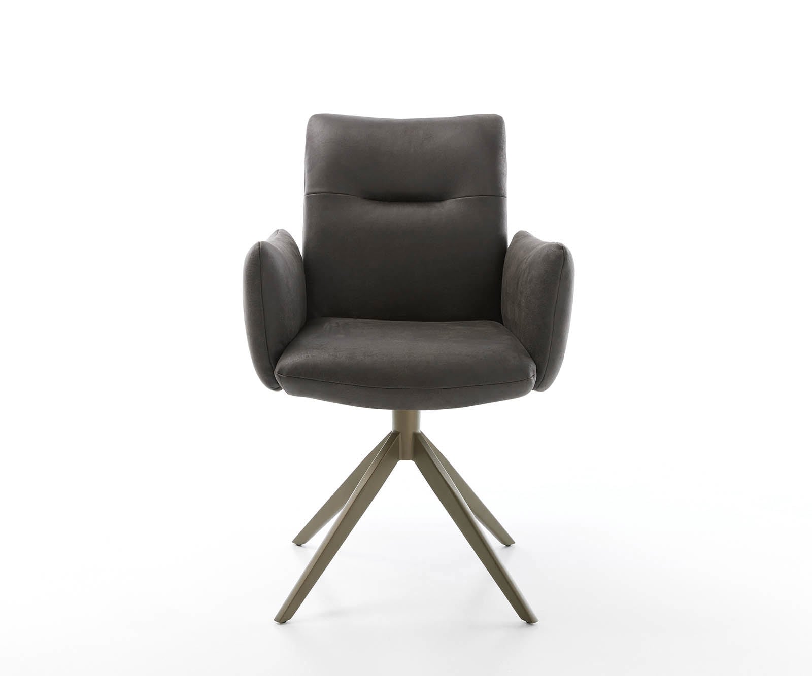 Drehstuhl Jova-Flex mit Armlehnen Mikrofaser Anthrazit Vintage Kreuzgestell breit Effektfinish Titan 360° drehbar Taschenfederkern 1 Drehstuhl Jova-Flex mit Armlehnen Mikrofaser Anthrazit Vintage Kreuzgestell breit Effektfinish Titan 360° drehbar Taschenfederkern 1