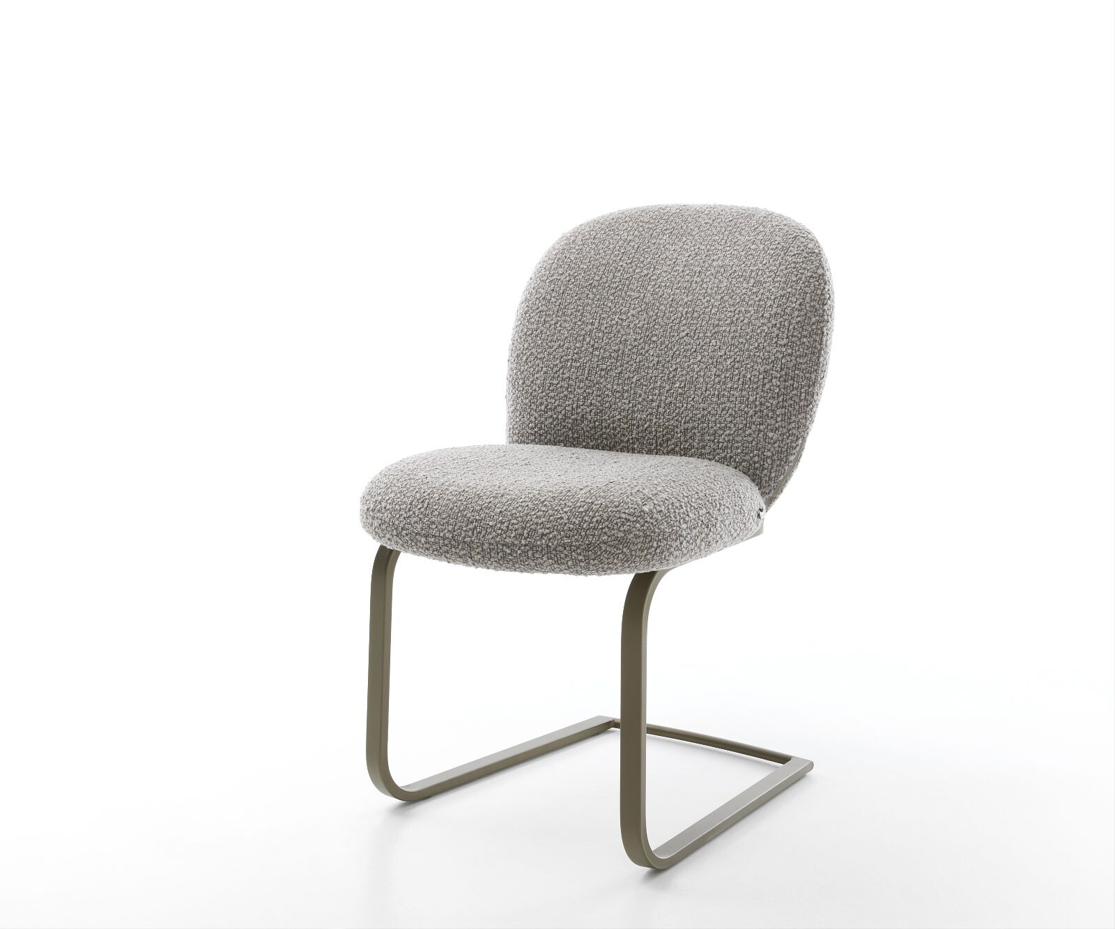 Freischwinger Nube-Flex Bouclé Silbergrau Freischwinger flach Effektfinish Titan Taschenfederkern 1