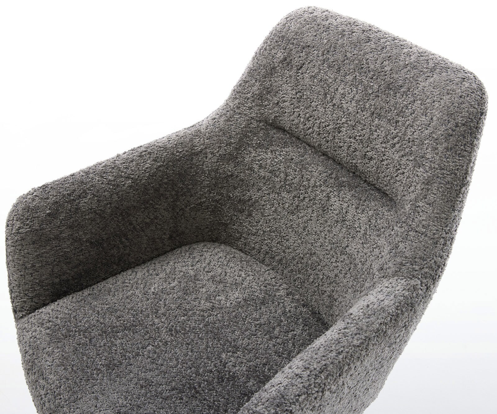 Chaise-pivotante Pejo-Flex bouclé gris pied croisé large grafiete pivotement sur 360° fonction bascule ressorts ensachés 3