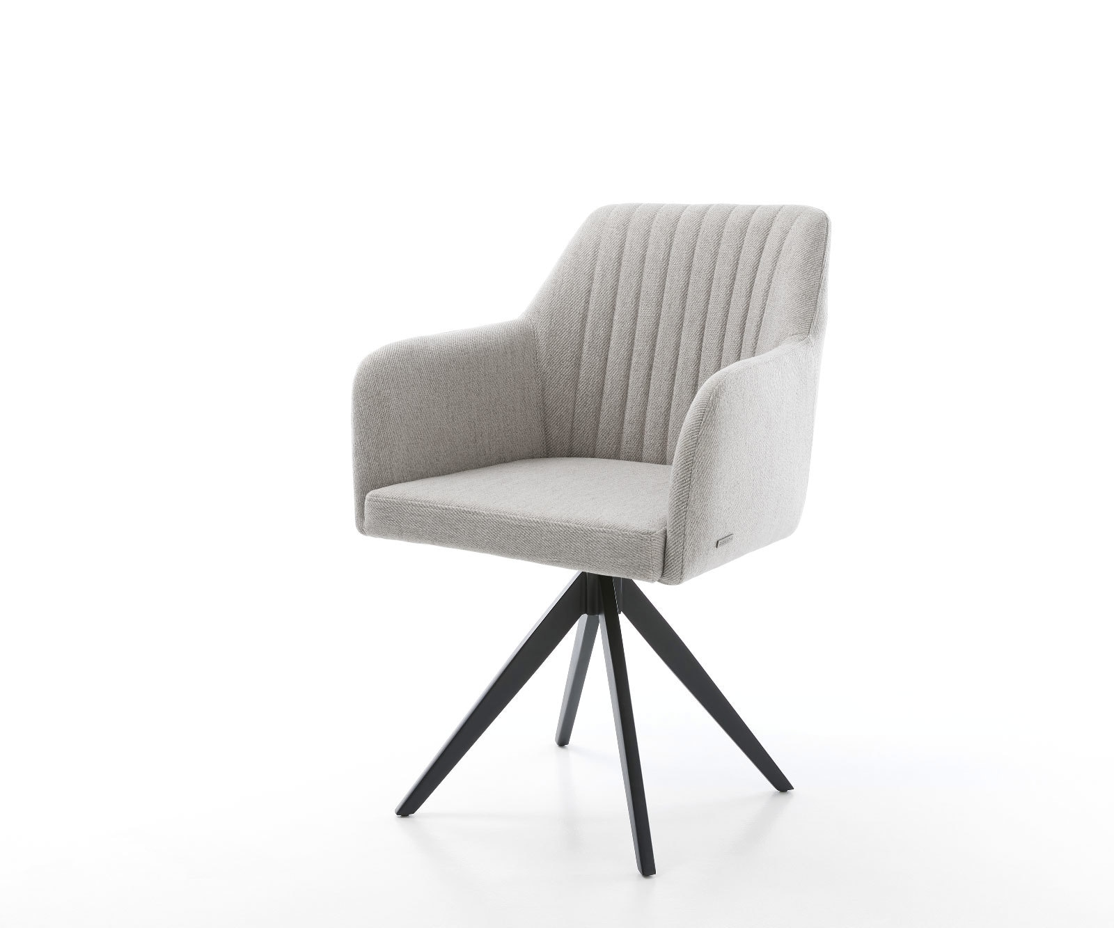 Esszimmerstuhl Greg-Flex Stripes Hellgrau Kreuzgestell kantig Schwarz Taschenfederkern Esszimmerstuhl Greg-Flex Stripes Hellgrau Kreuzgestell kantig Schwarz Taschenfederkern