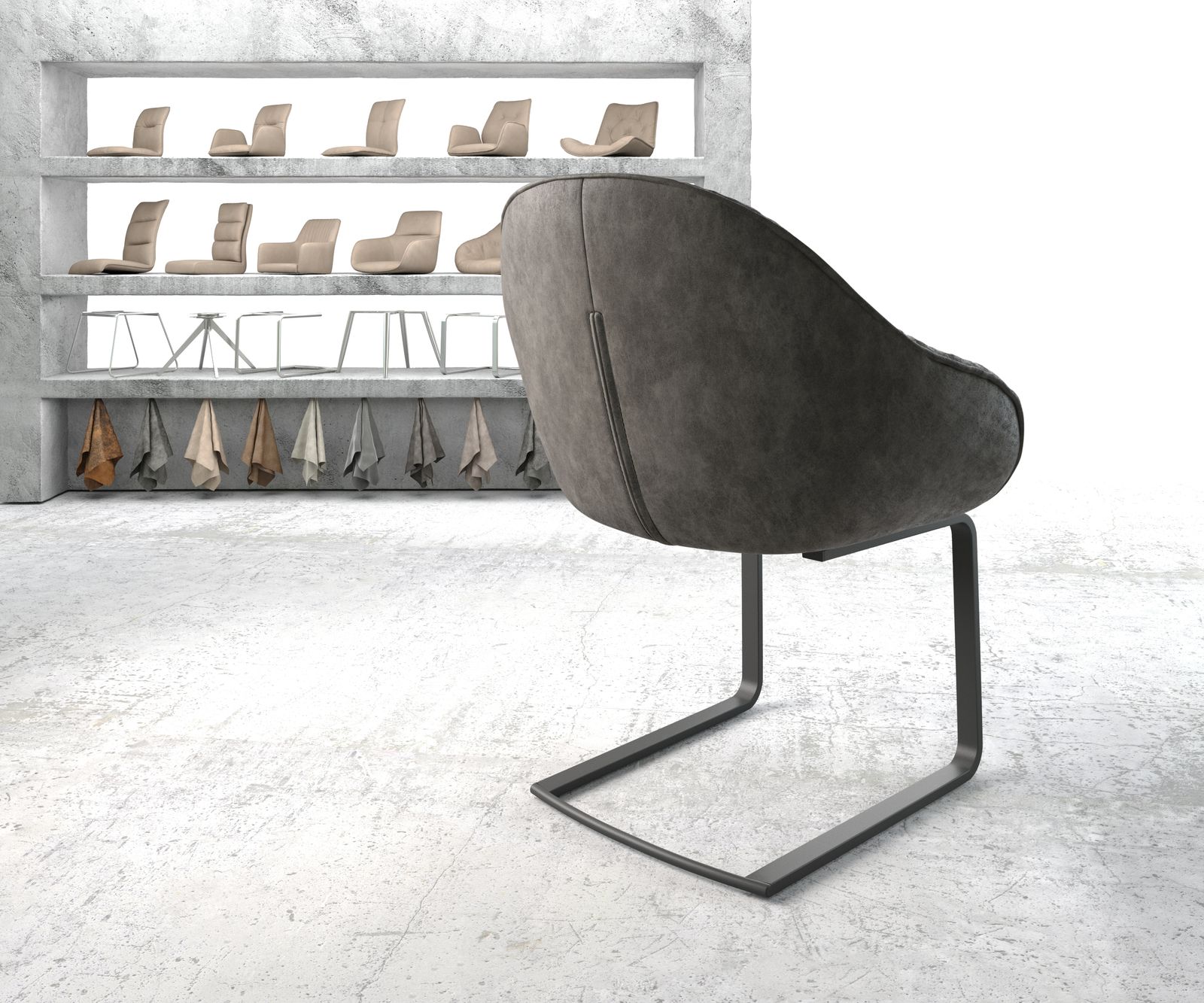 Cantilever Gaio-Flex anthracite vintage cantilever plat noir 2