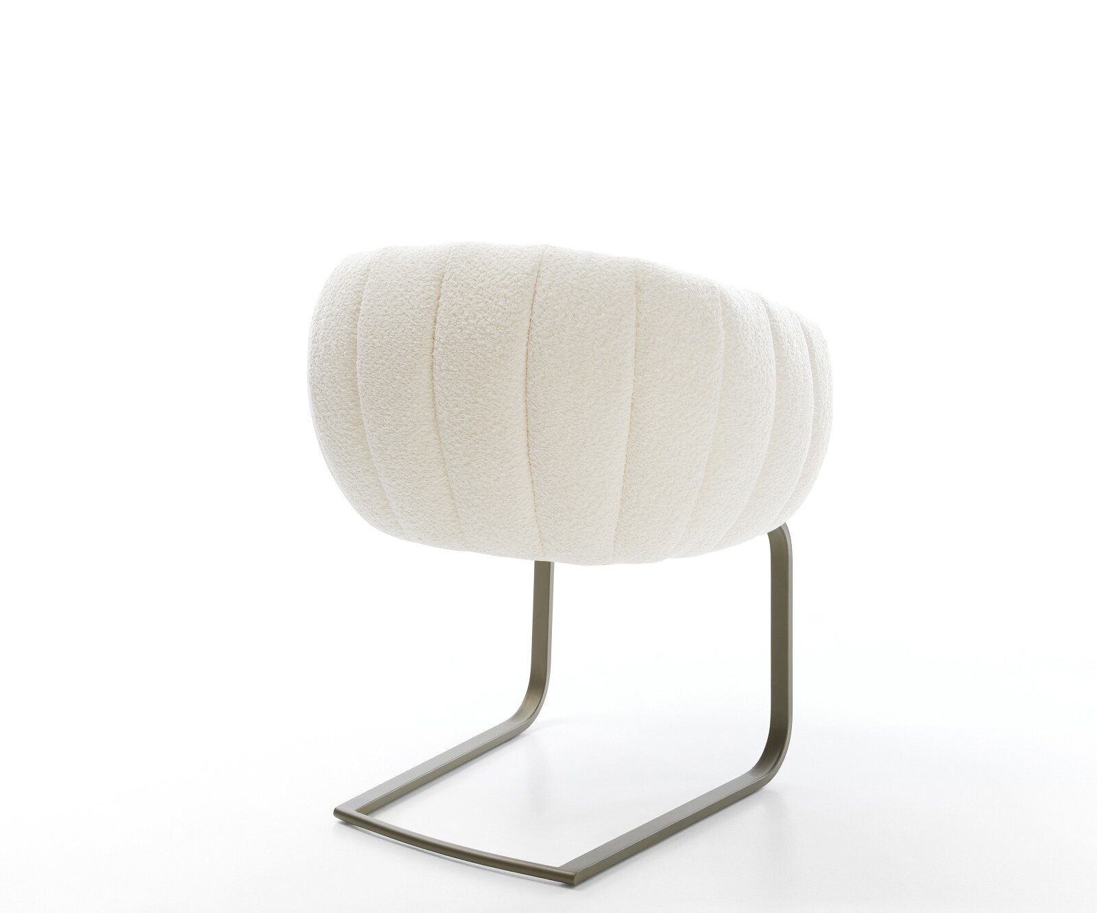Freischwinger Jada-Flex Bouclé Weiß Freischwinger flach Effektfinish Titan Taschenfederkern 4