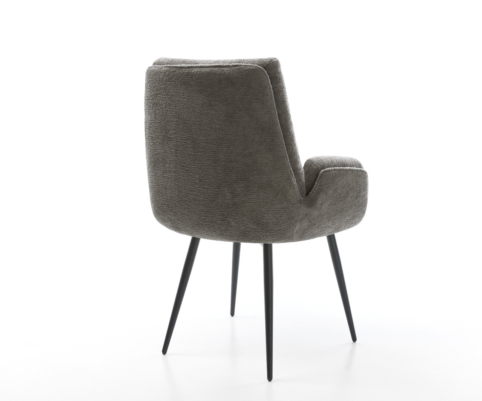 Chaise-de-salle-à-manger Clea-Flex bouclé doux couleur boue 4 pieds coniques noir 4