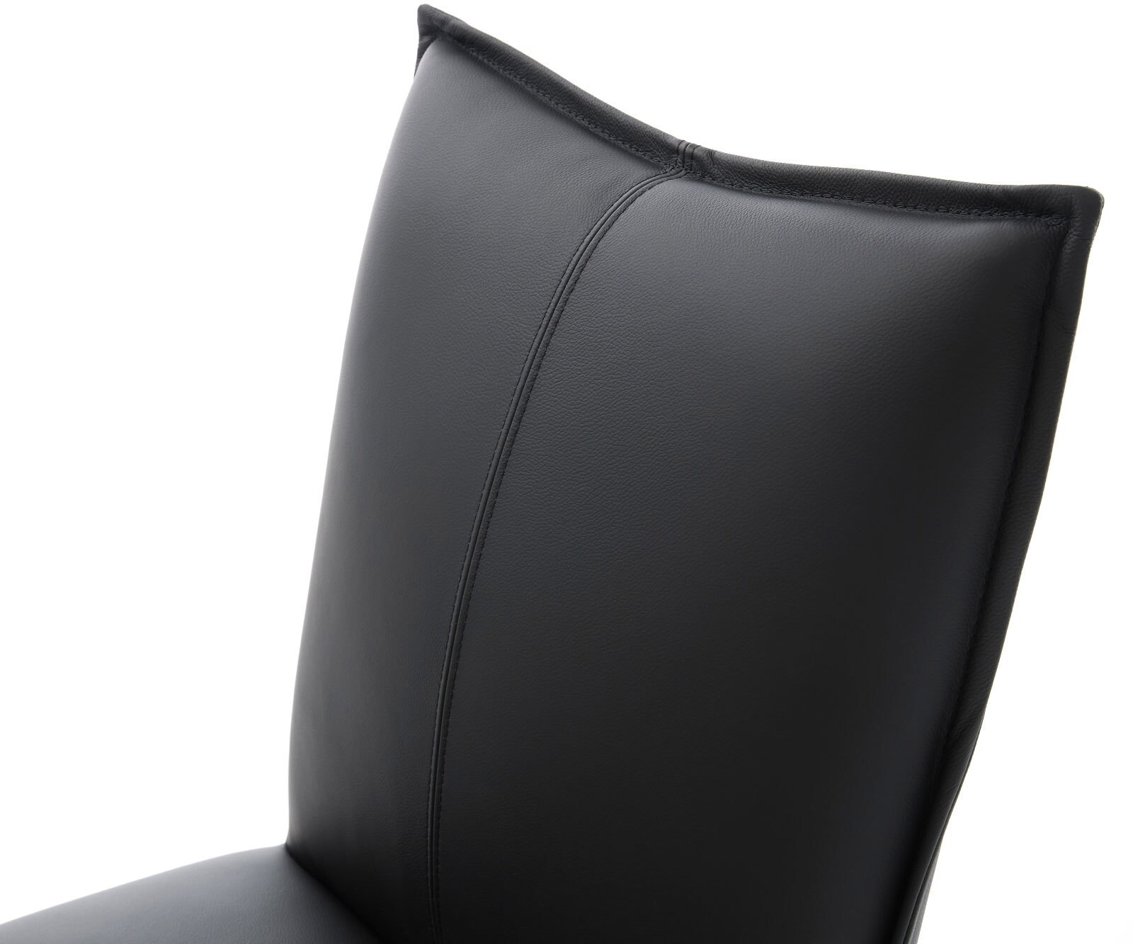 Chaise-pivotante Lelio-Flex cuir de vache noir pied croisé large noir pivotement sur 360° fonction bascule ressorts ensachés 3