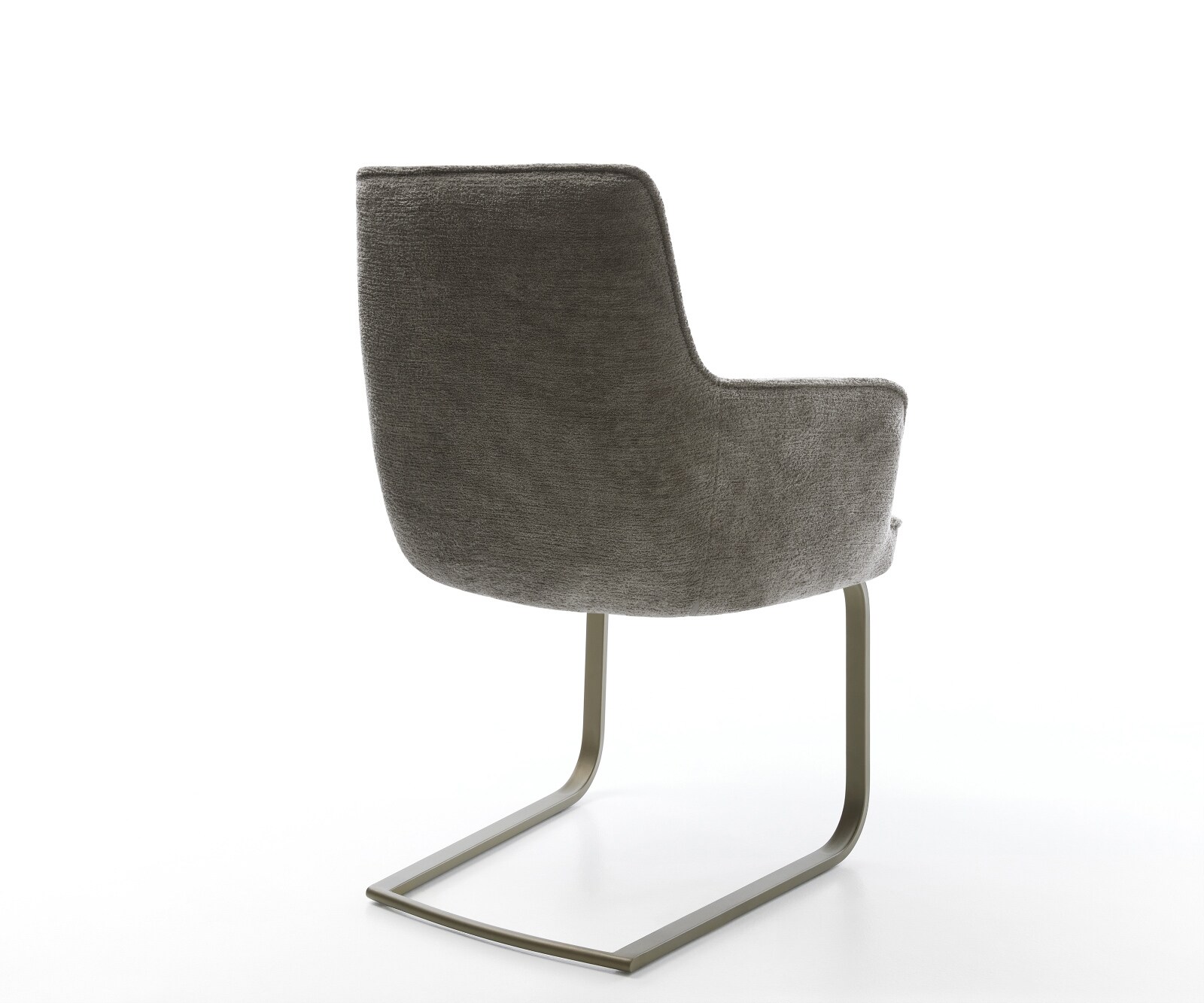 Freischwinger Heira-Flex mit Armlehnen Bouclé Soft Schlamm Freischwinger flach Effektfinish Titan Taschenfederkern 4