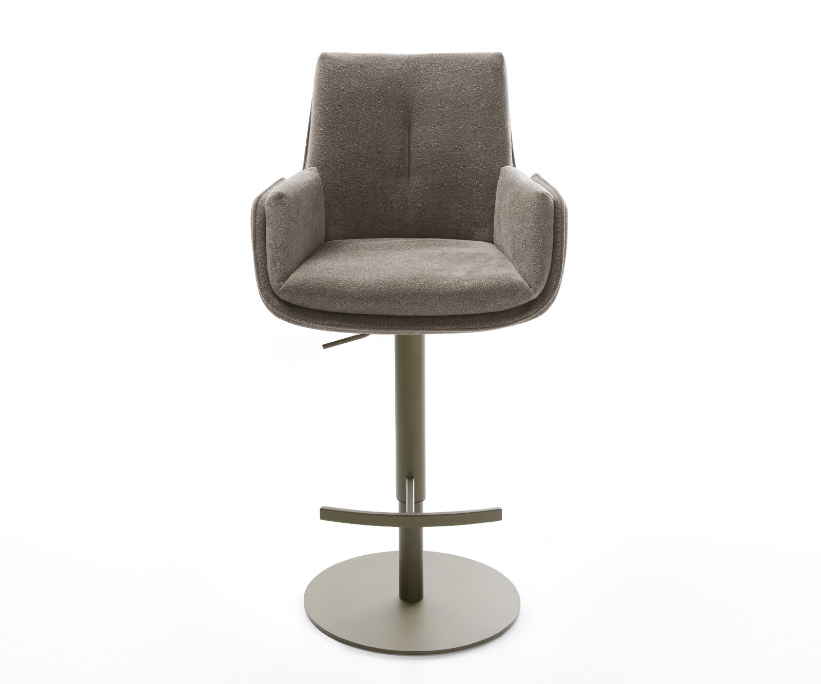 Barstuhl Clea-Flex Strukturstoff Soft Taupe Drehfuß höhenverstellbar Metall Titanfarben 2