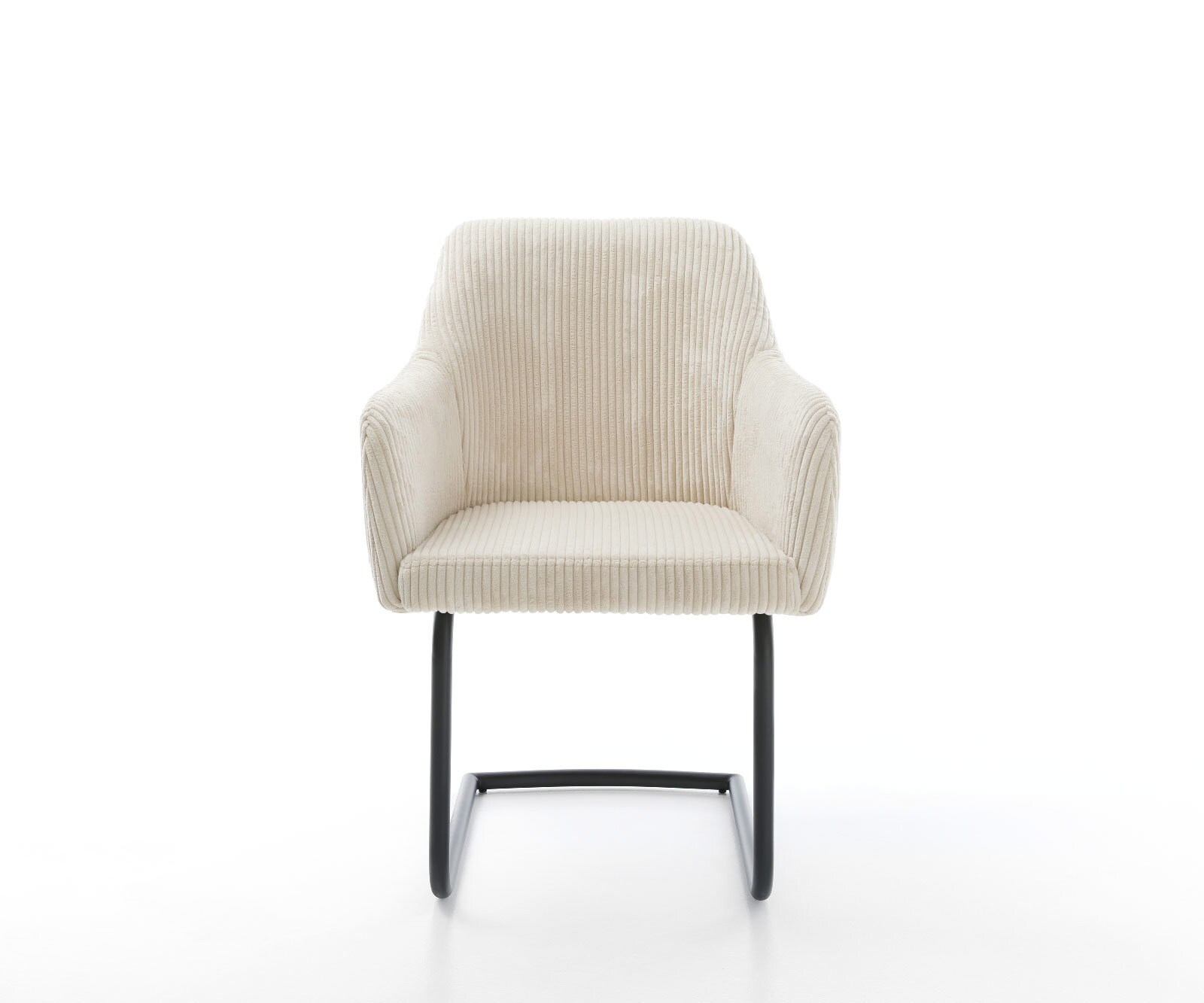 Cantilever Greg-Flex côtelé beige vintage pied cantilever rond noir ressorts ensachés 2