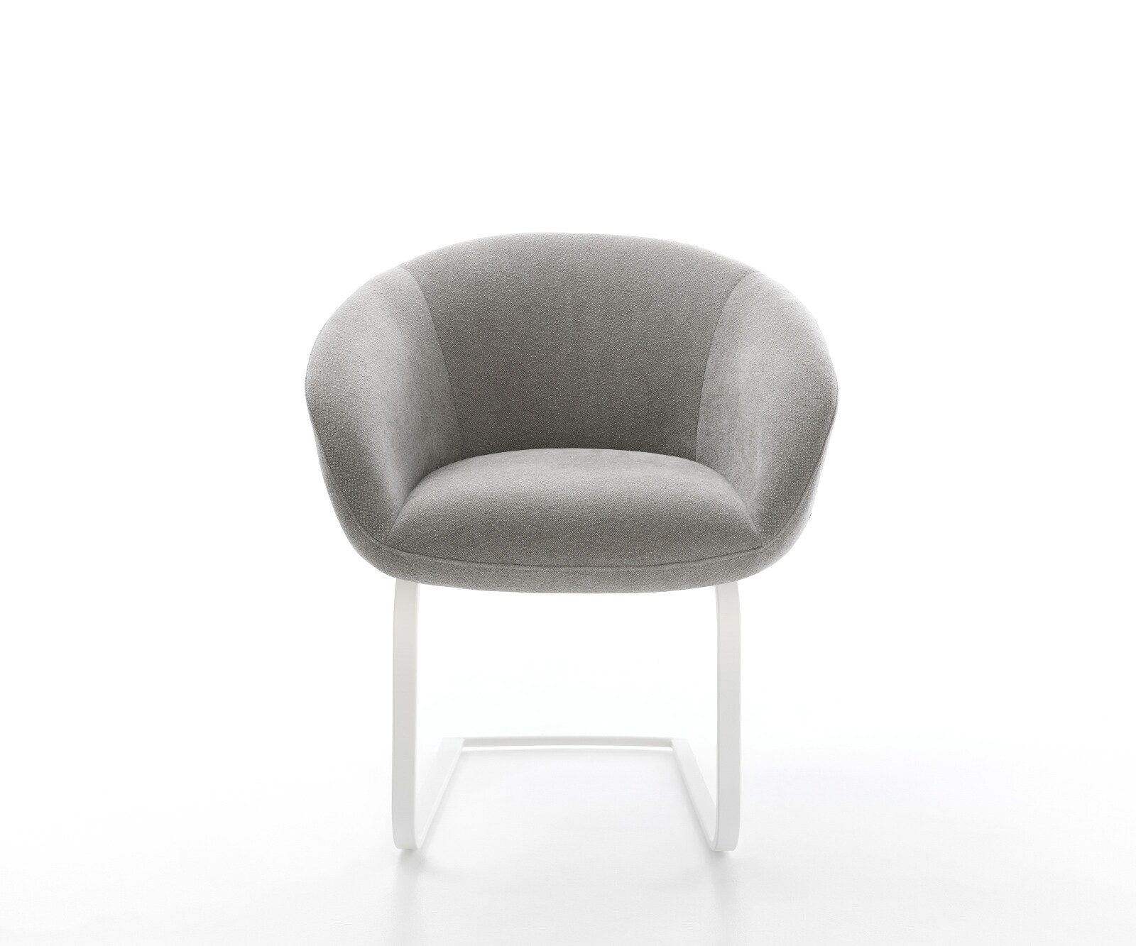 Cantilever Vinka-Flex avec accoudoirs tissu structuré doux gris pied cantilever plat blanc resorts ensachés 2