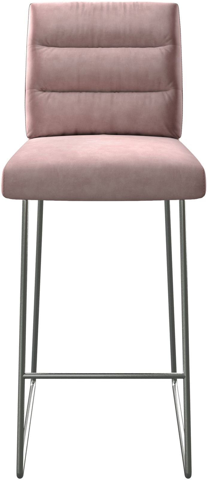 Barstuhl Pela-Flex Samt Rosé Kufengestell Edelstahl 3 Barstuhl Pela-Flex Samt Rosé Kufengestell Edelstahl 3