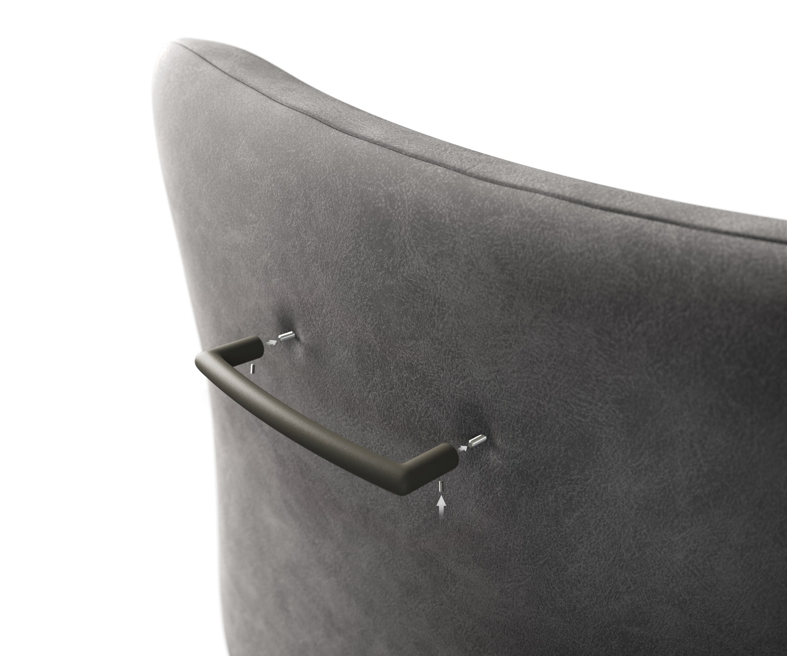 Poignée-de-chaise de bar Flex-Rond Métal laqué effet titane 2