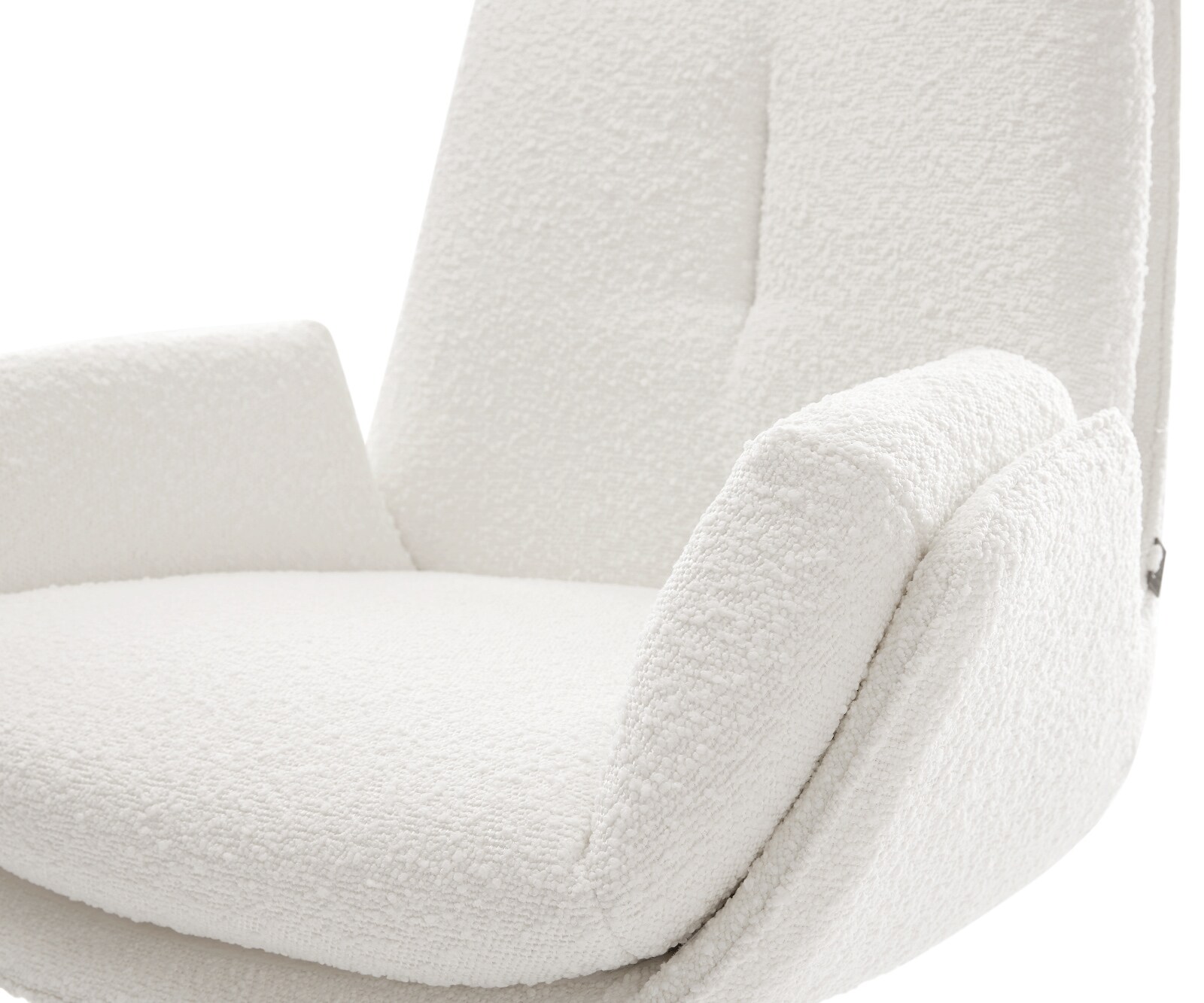 Cantilever Clea-Flex bouclé crème-blanc pied cantilever plat grafiete 3