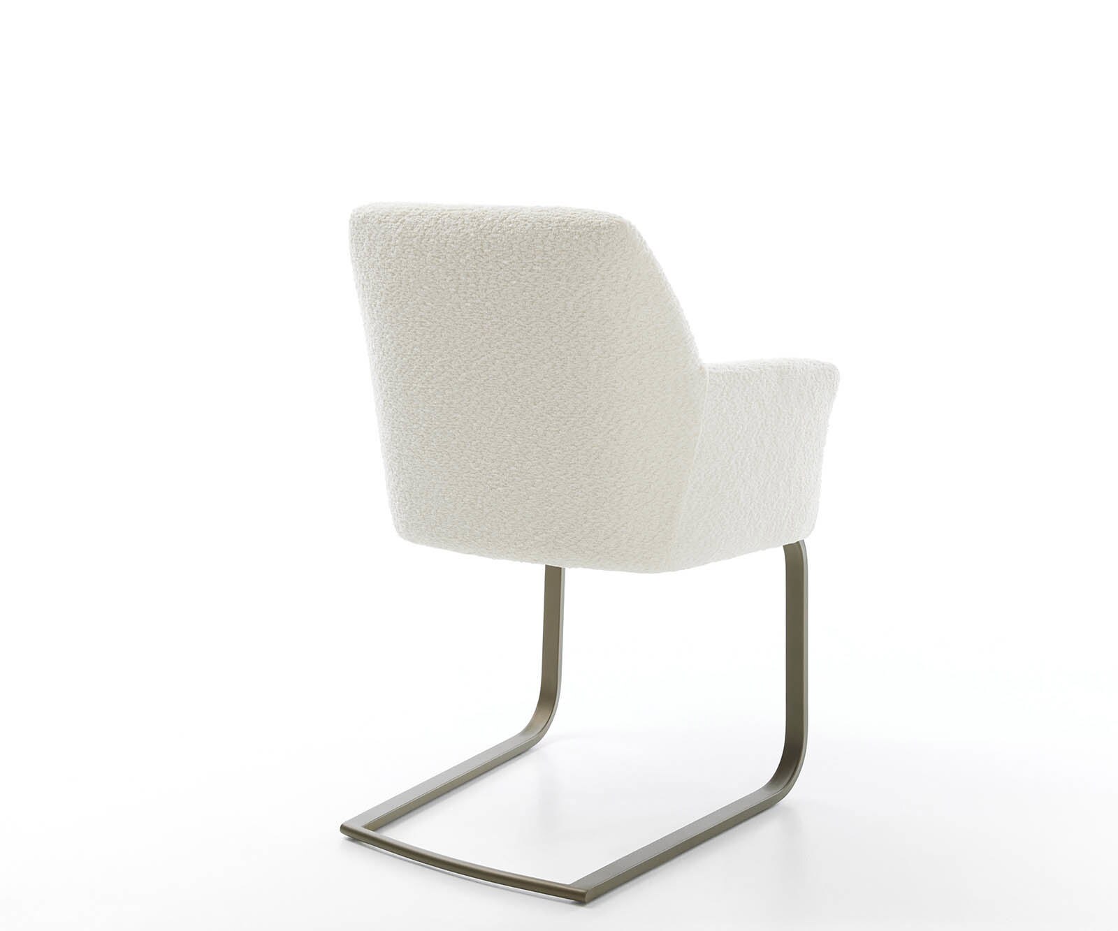 Freischwinger Xana-Flex mit Armlehnen Bouclé Weiß Freischwinger flach Effektfinish Titan Taschenfederkern 4 Freischwinger Xana-Flex mit Armlehnen Bouclé Weiß Freischwinger flach Effektfinish Titan Taschenfederkern 4