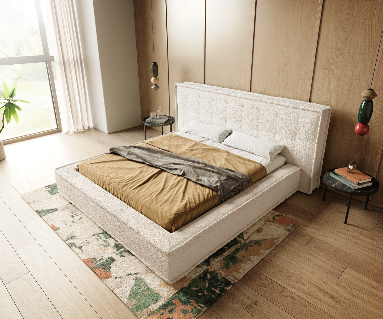 Polsterbettgestell Filikos 180x200 cm Bouclé Cream 3 Polsterbettgestell Filikos 180x200 cm Bouclé Cream 3