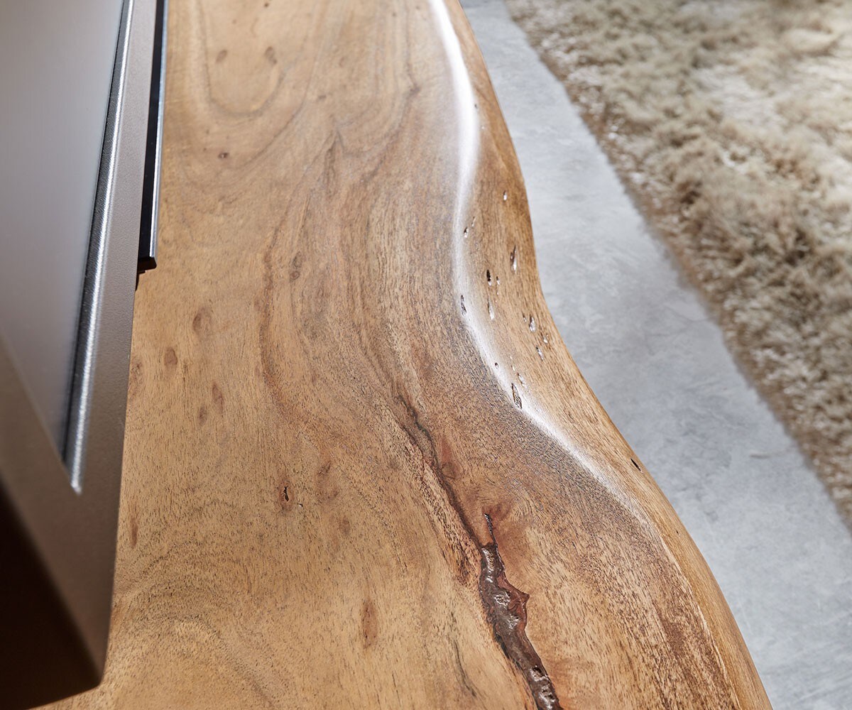 Meuble-TV Live-Edge 190 cm acacia nature 4 tiroirs 2 compartiments 2