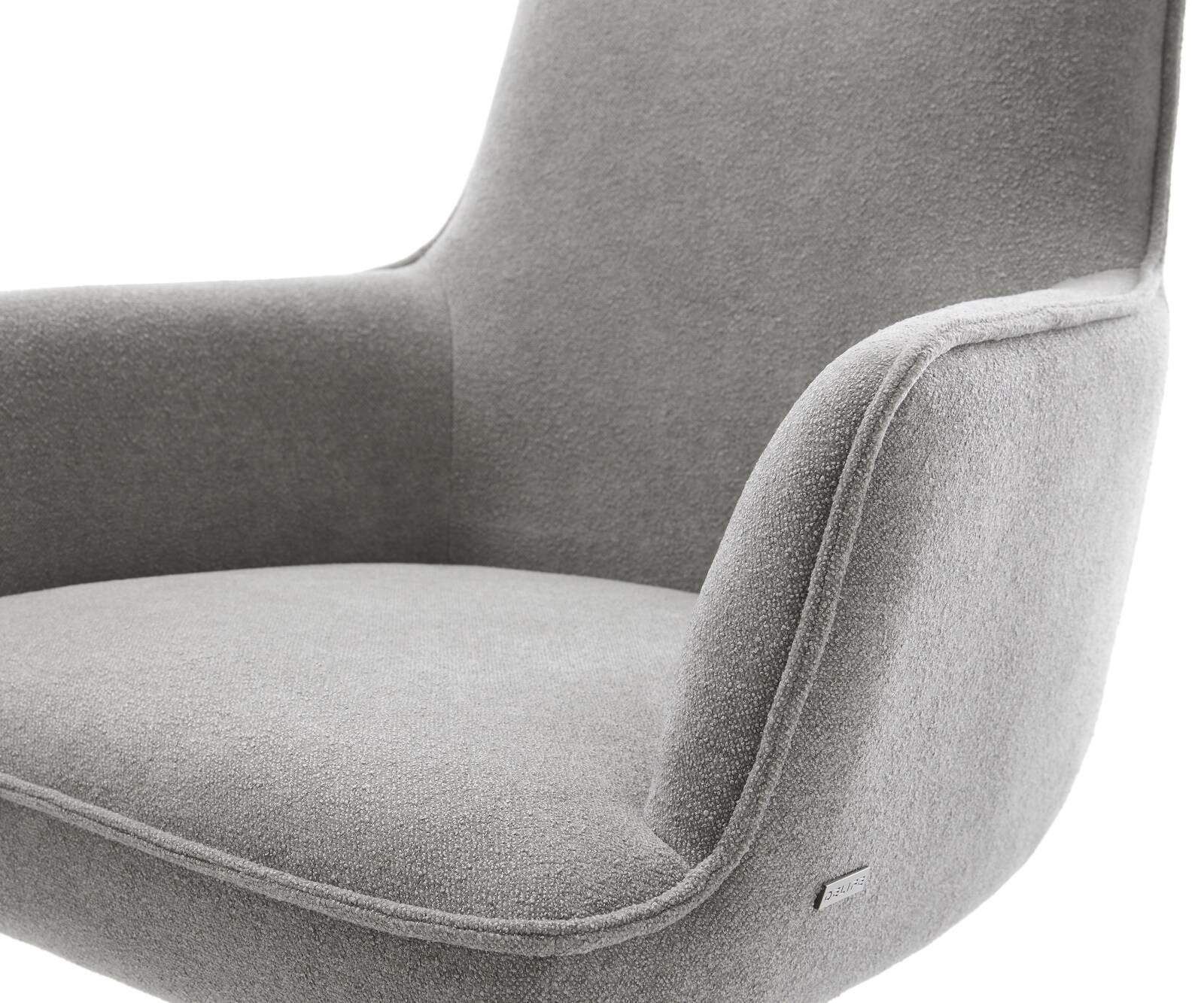 Freischwinger Heira-Flex mit Armlehnen Strukturstoff Soft Grau Freischwinger flach Effektfinish Titan Taschenfederkern 3