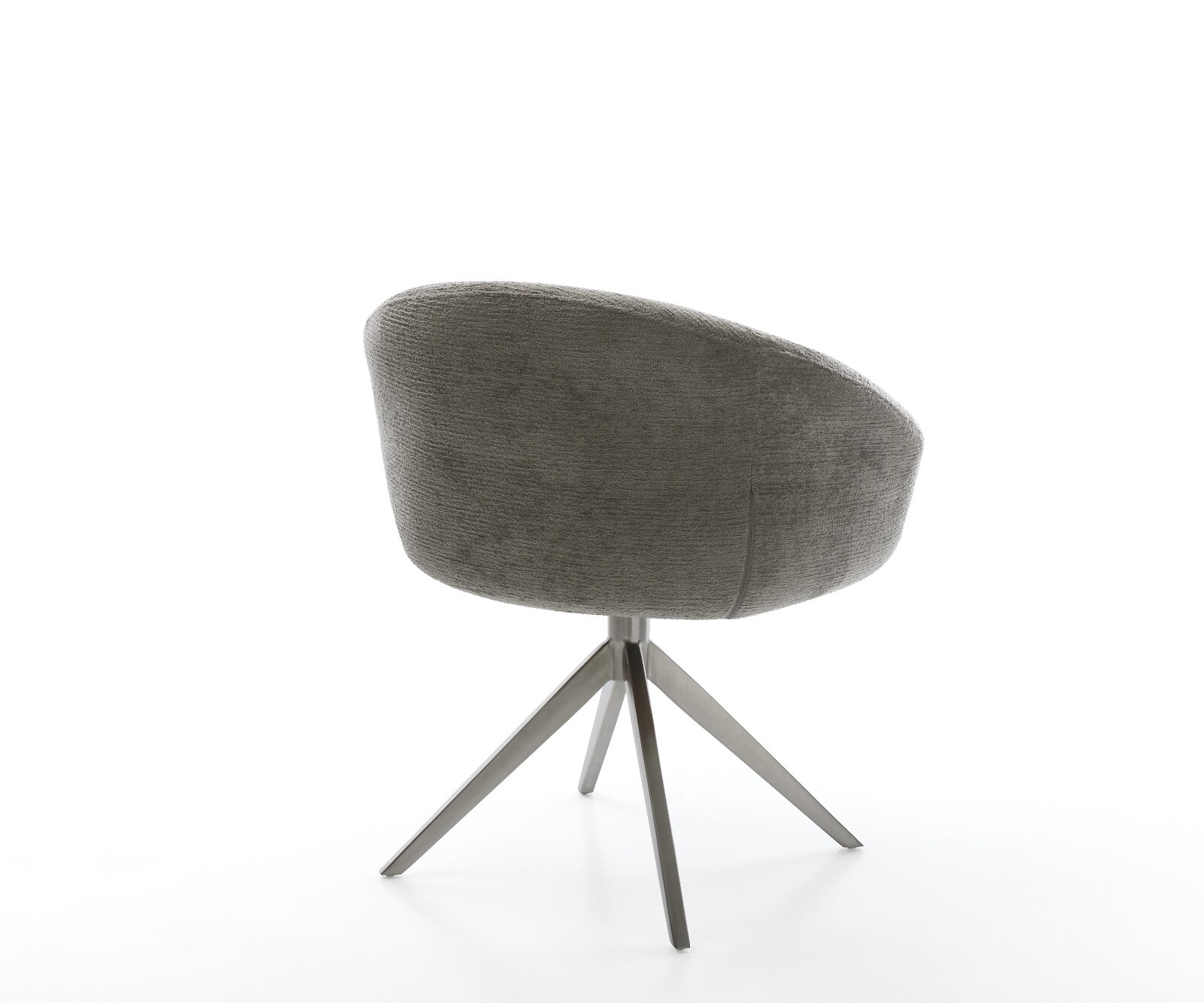 Chaise-pivotante Vinka-Flex avec accoudoirs bouclé doux couleur boue pied croisé large grafiete pivotement sur 360° fonction bascule resorts ensachés 4