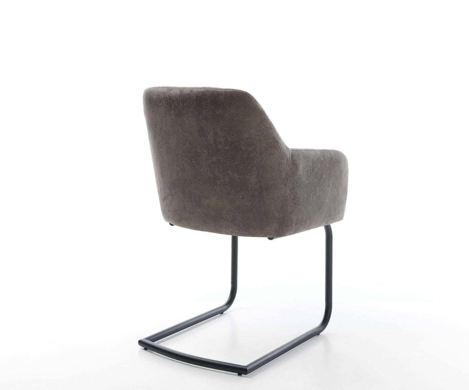 Cantilever Greg-Flex microvelours gris antique pied cantilever rond noir ressorts ensachés 5