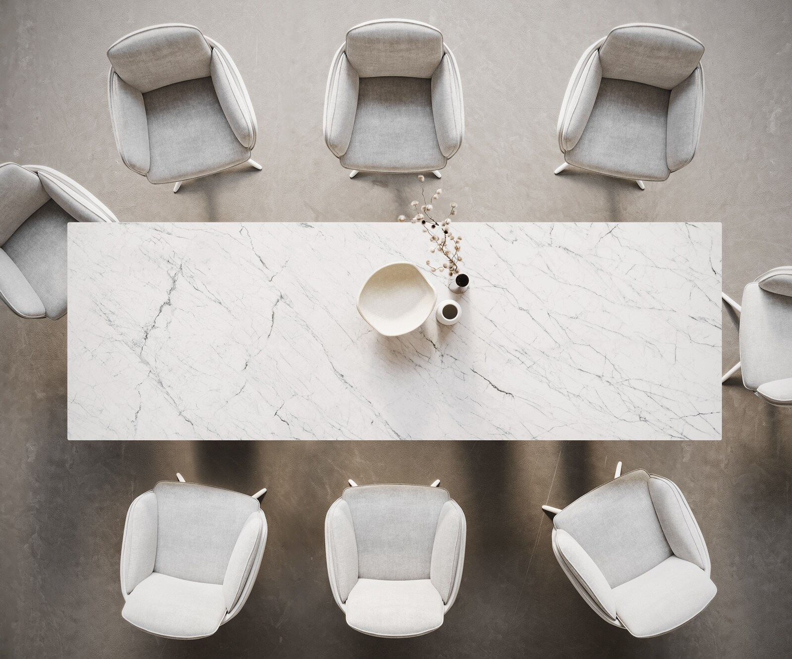 Esstisch Edge 300x100 Keramik Laminam®Statuarietto Weiß Troa Metall Weiß 5