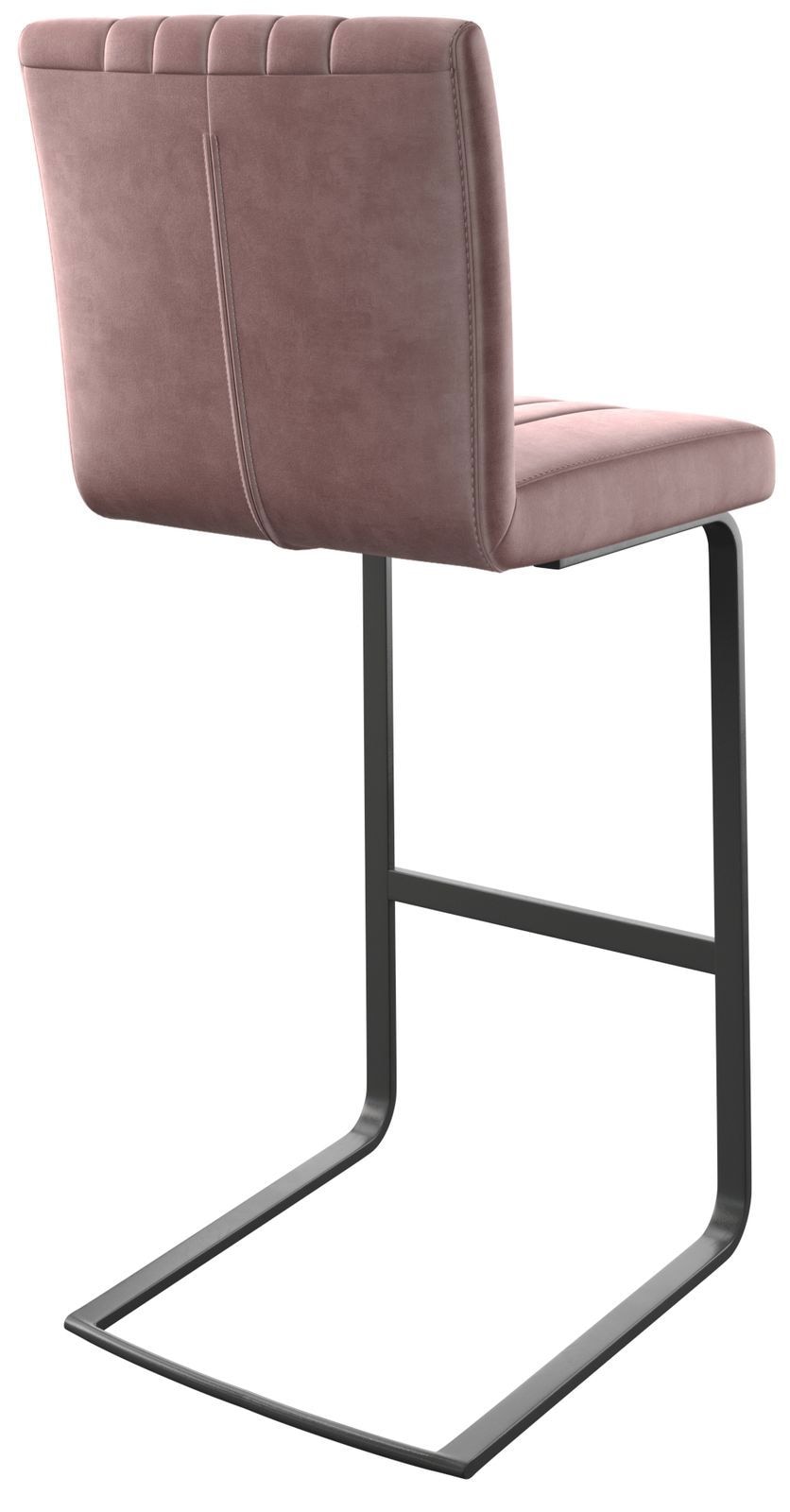 Barstuhl Luiga-Flex Samt Rosé Freischwinger flach Metall 4 Barstuhl Luiga-Flex Samt Rosé Freischwinger flach Metall 4