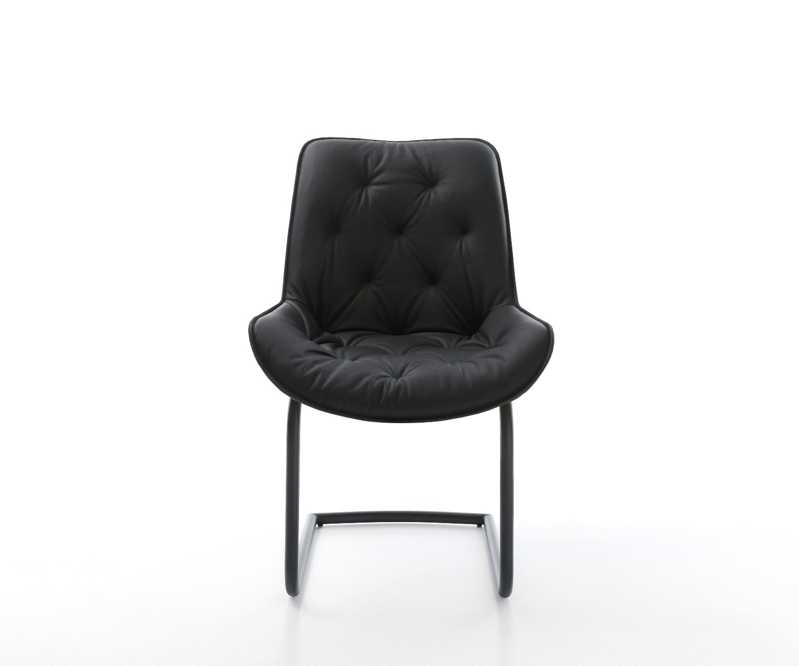 Cantilever Taimi-Flex cuir de vache noir pied cantilever rond noir 1