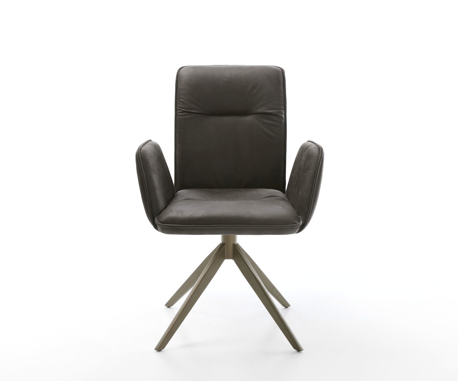 Drehstuhl Vinja-Flex Mikrofaser Anthrazit Vintage Kreuzgestell breit Effektfinish Titan 360° drehbar Wippfunktion 1