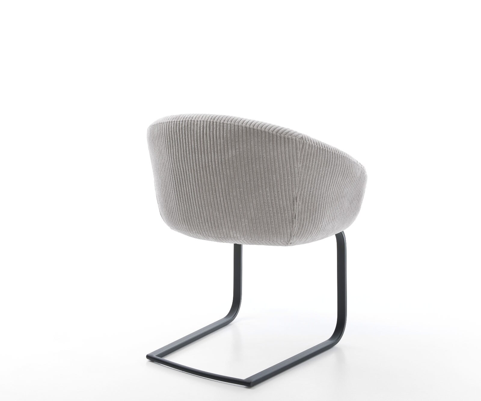 Cantilever Vinka-Flex avec accoudoirs côtelé gris argenté pied cantilever plat noir ressorts ensachés 5