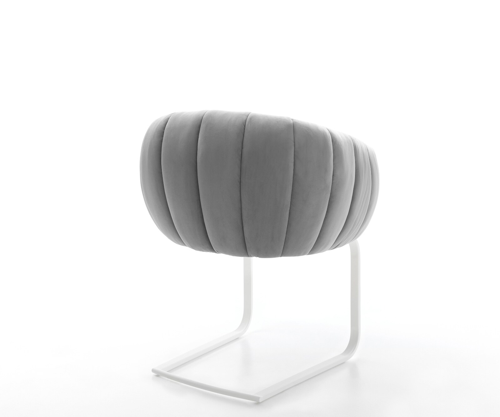 Freischwinger Jada-Flex Samt Grau Freischwinger flach Weiß Taschenfederkern 4