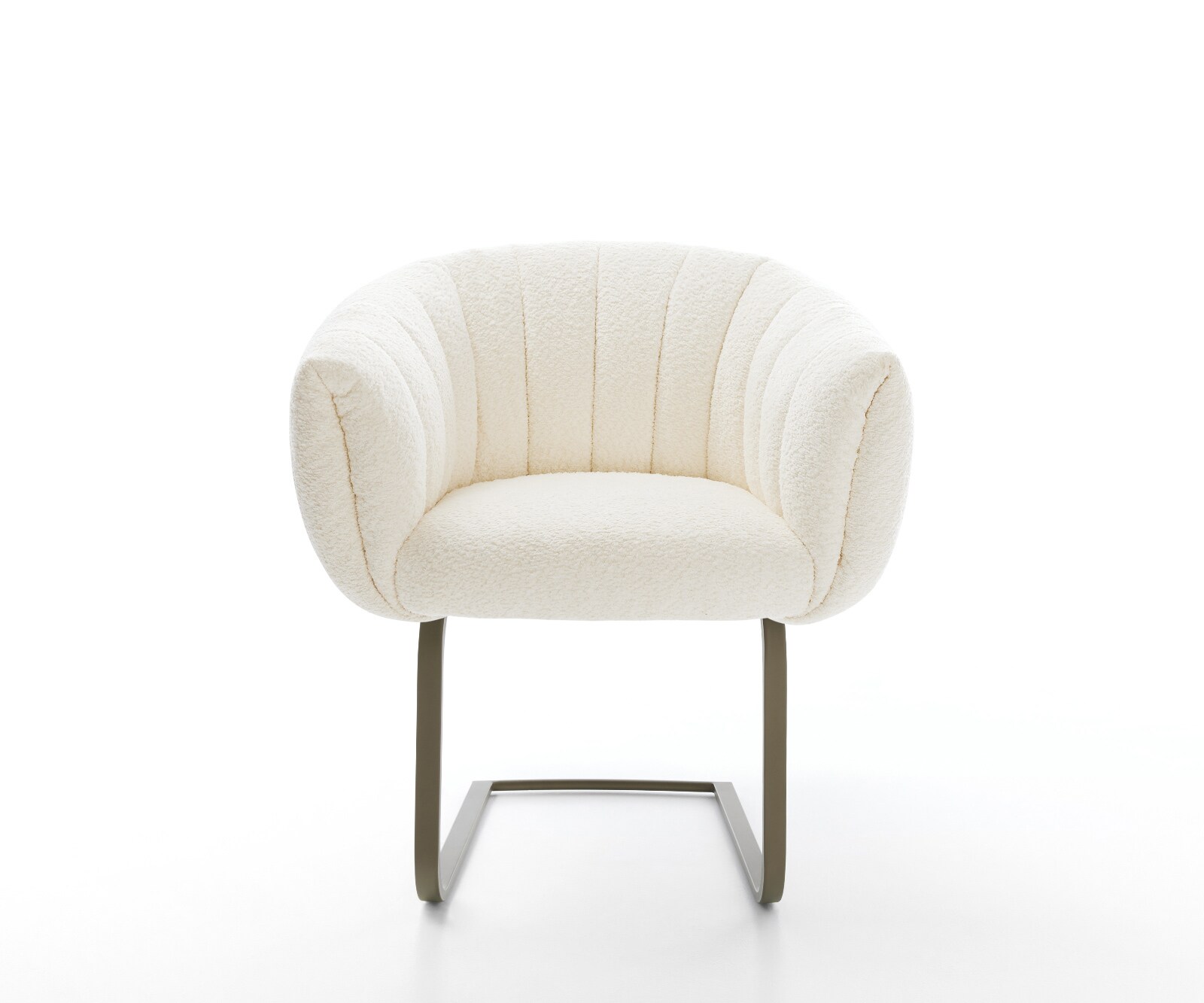 Freischwinger Jada-Flex Bouclé Weiß Freischwinger flach Effektfinish Titan Taschenfederkern 1