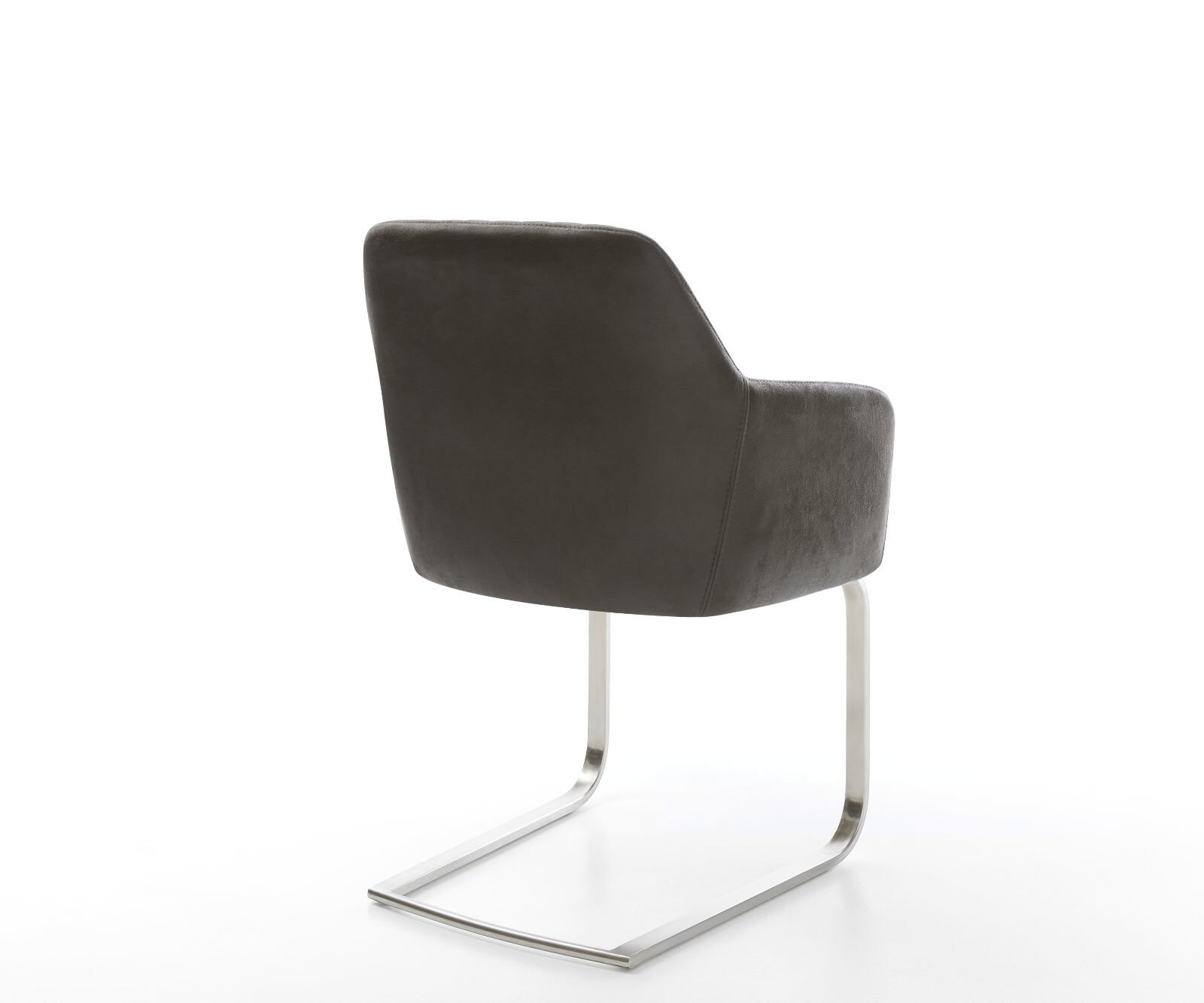 Cantilever Greg-Flex microvelours anthracite vintage pied cantilever plat acier inoxydable brossé ressorts ensachés 4