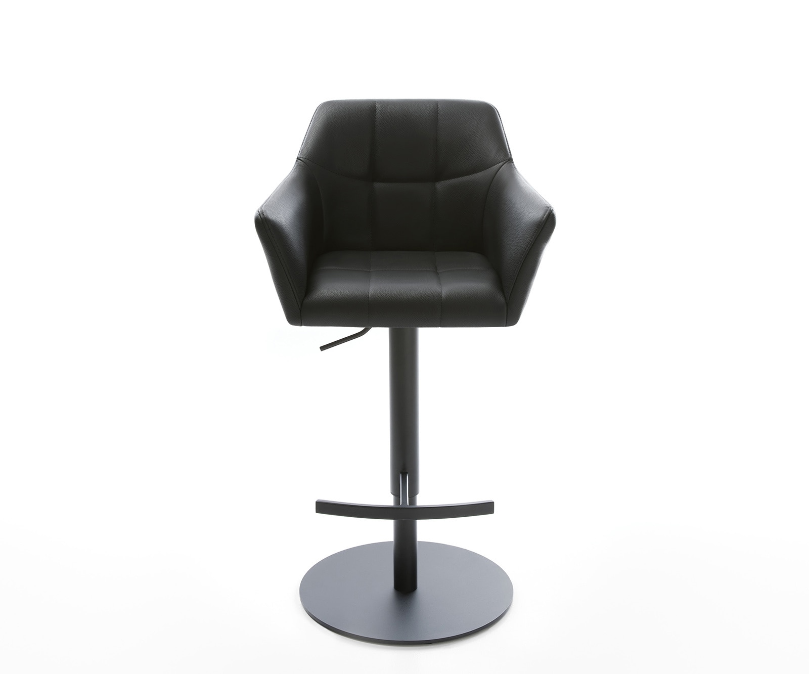 Barstuhl Yulo-Flex Echt-Leder Schwarz Drehfuß höhenverstellbar Metall 1 Barstuhl Yulo-Flex Echt-Leder Schwarz Drehfuß höhenverstellbar Metall 1
