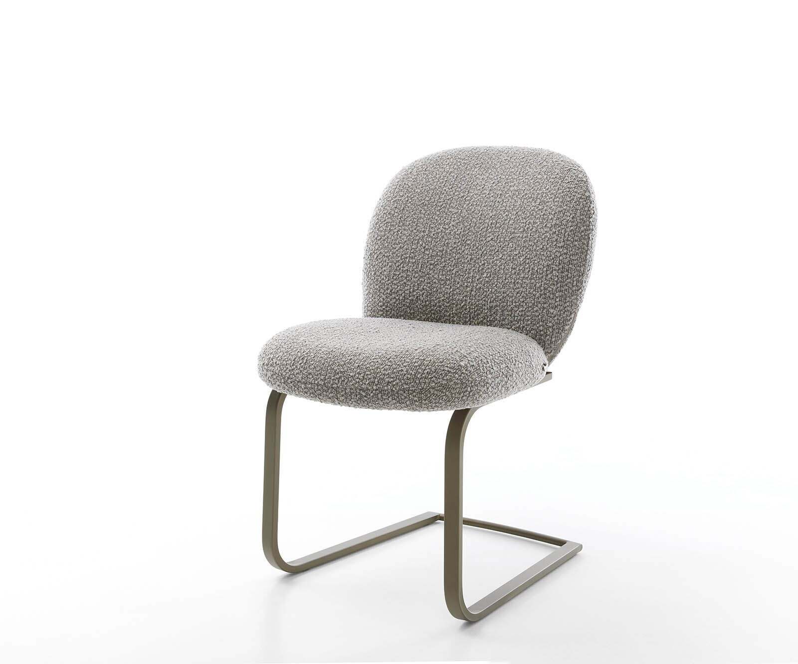 Freischwinger Nube-Flex Bouclé Silbergrau Freischwinger flach Effektfinish Titan Taschenfederkern