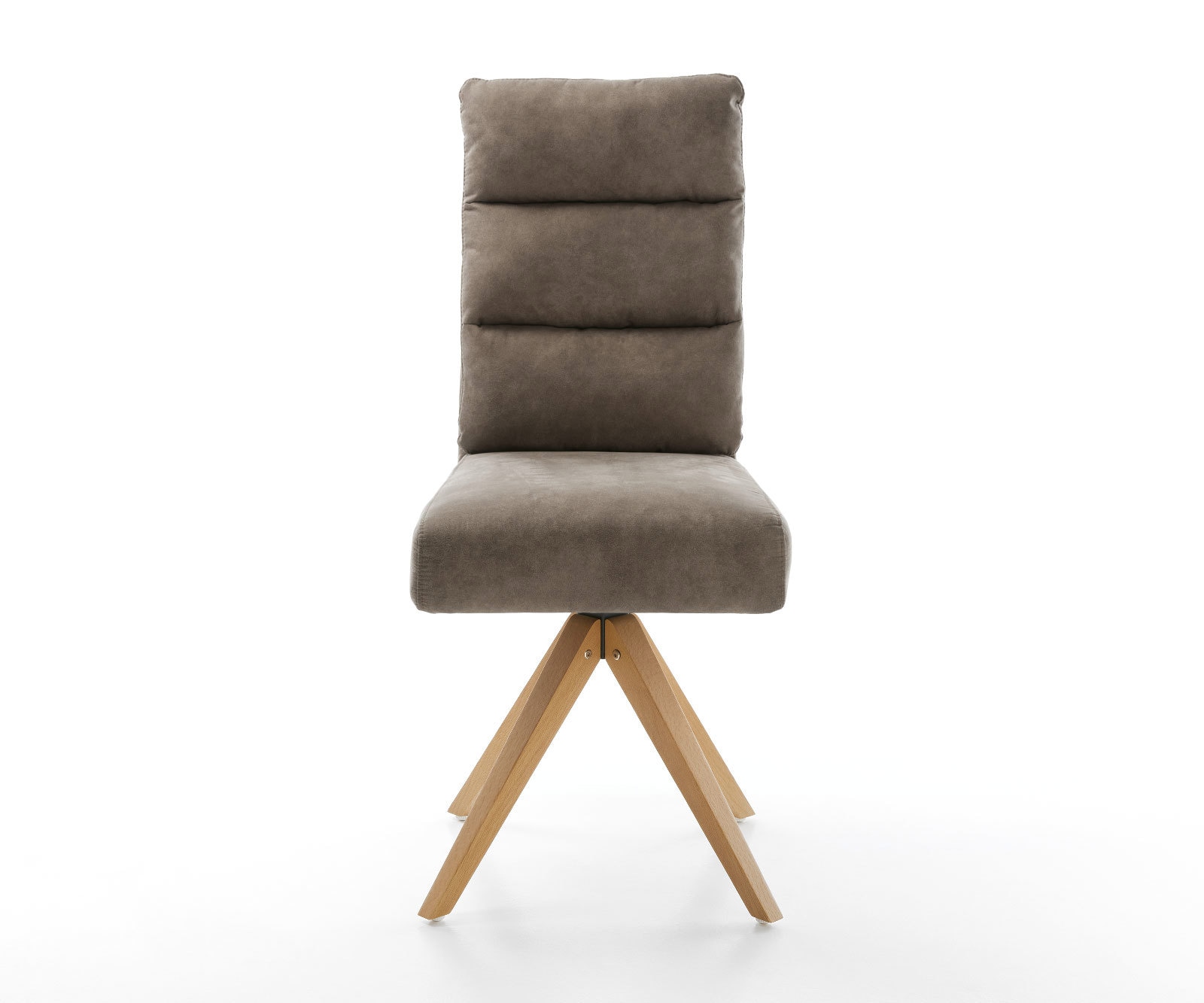 Esszimmerstuhl Pela-Flex Mikrofaser Taupe Vintage Holzgestell kantig Natur Taschenfederkern 1 Esszimmerstuhl Pela-Flex Mikrofaser Taupe Vintage Holzgestell kantig Natur Taschenfederkern 1