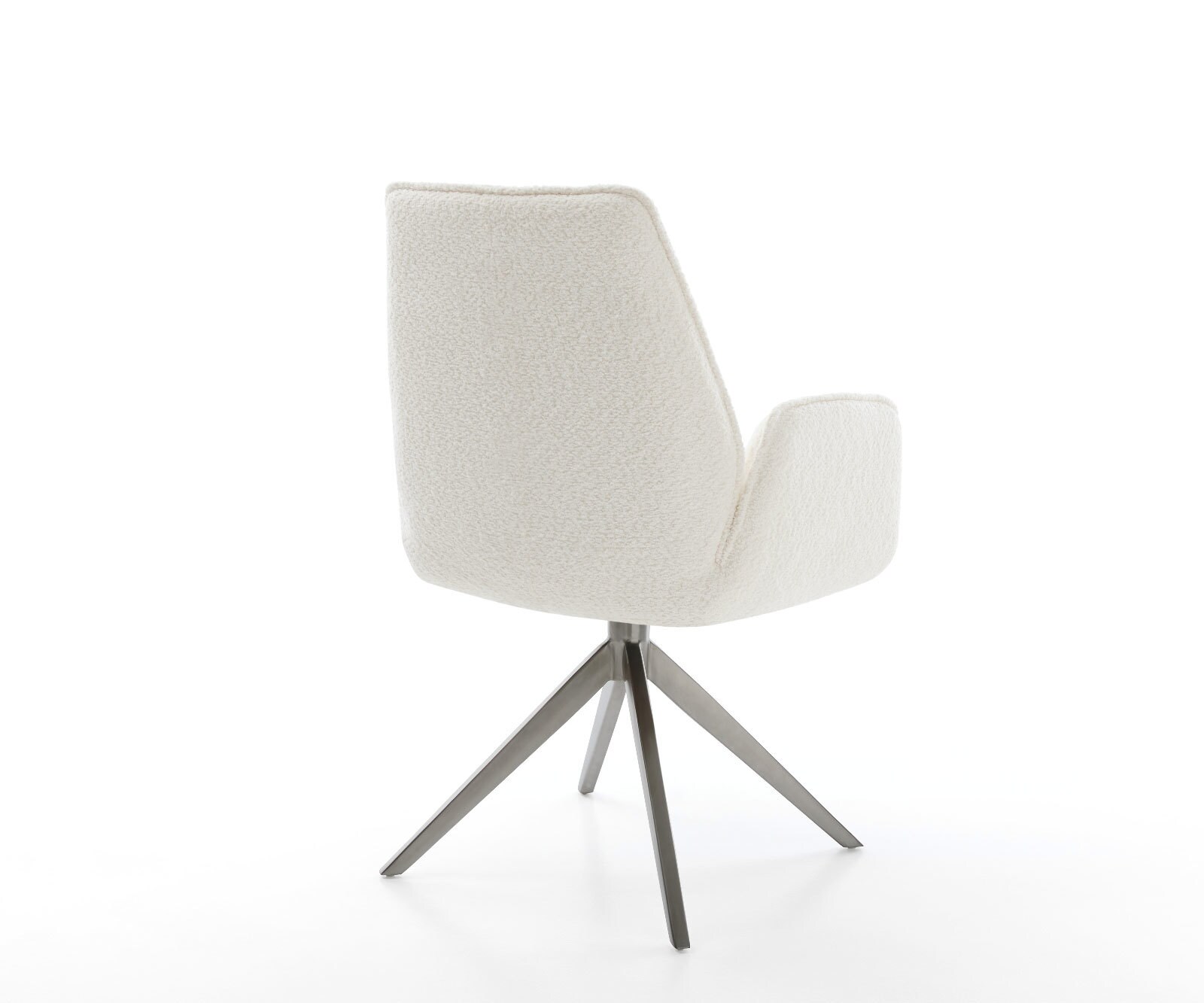 Drehstuhl Zoa-Flex Bouclé Weiß Kreuzgestell breit Graphit 360° drehbar Wippfunktion Taschenfederkern 4