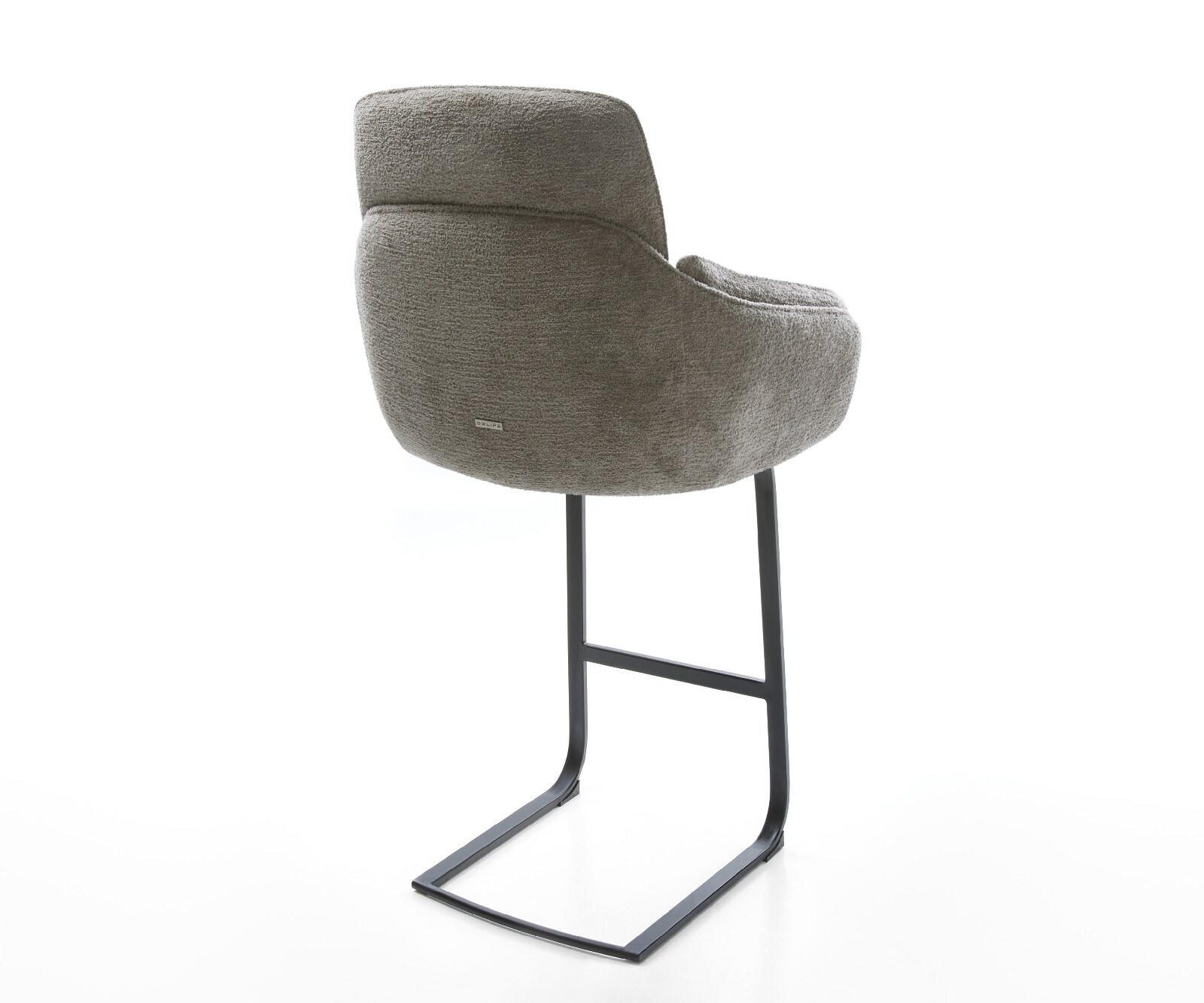Chaise-de-bar Luan-Flex Bouclé doux Boue Pied cantilever plat noir Noir 5
