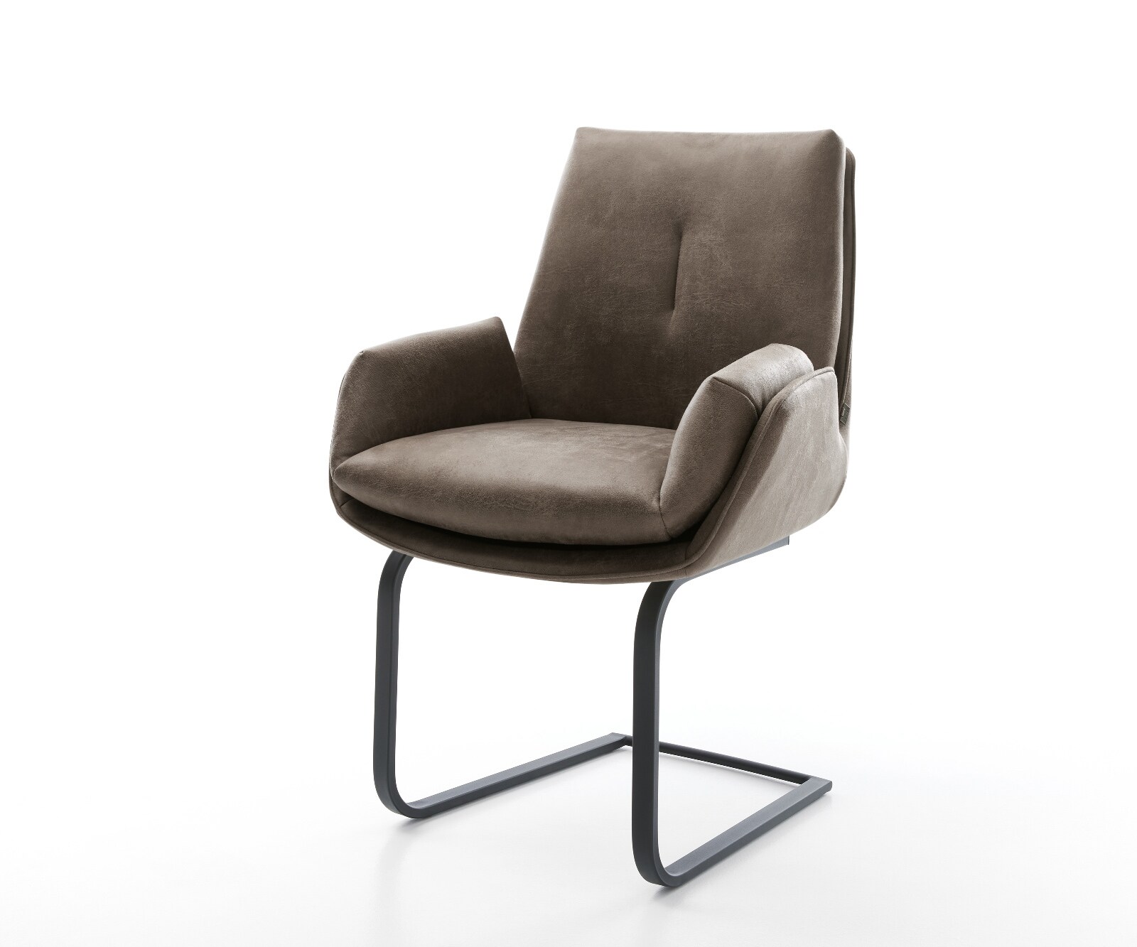 Freischwinger Clea-Flex Mikrofaser Taupe Vintage Freischwinger flach Schwarz