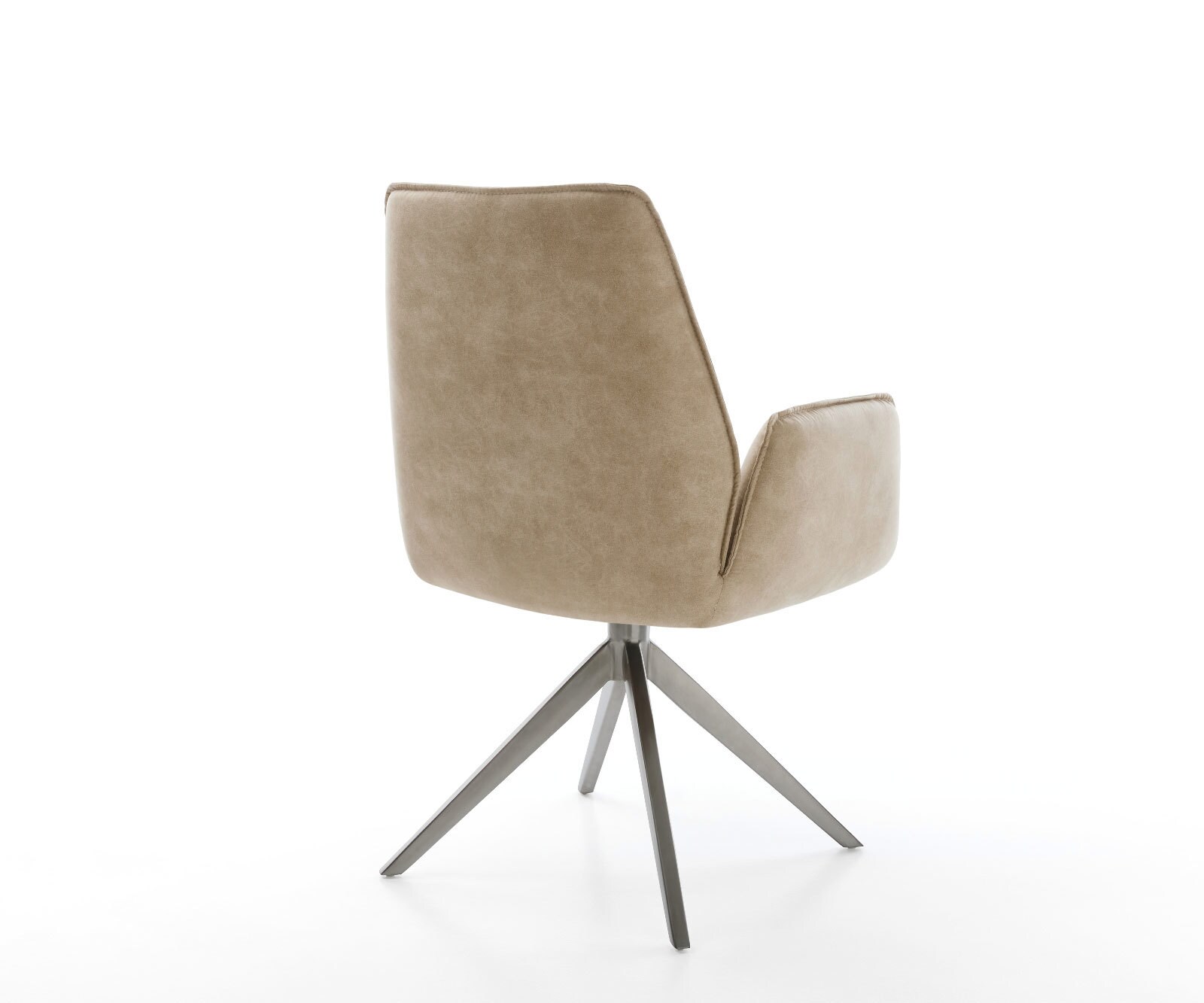 Chaise-pivotante Zoa-Flex microvelours beige vintage pied croisé large grafiete pivotement sur 360° fonction bascule ressorts ensachés 4