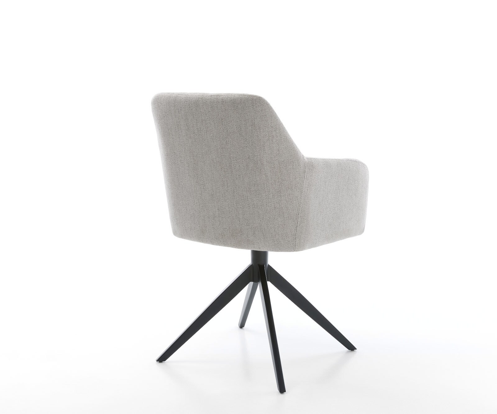 Chaise-de-salle-à-manger Greg-Flex rayures gris clair pied croisé large noir ressorts ensachés 5