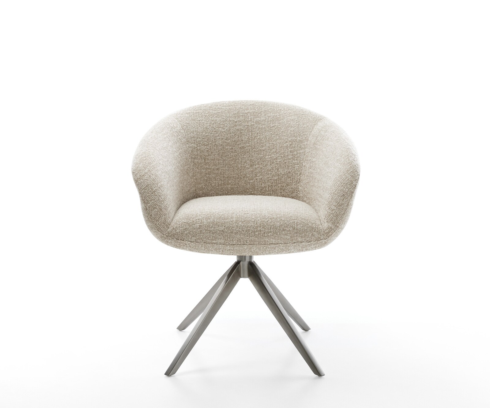 Chaise-pivotante Vinka-Flex avec accoudoirs tissu tissé doux beige pied croisé large grafiete pivotement sur 360° fonction bascule resorts ensachés 1
