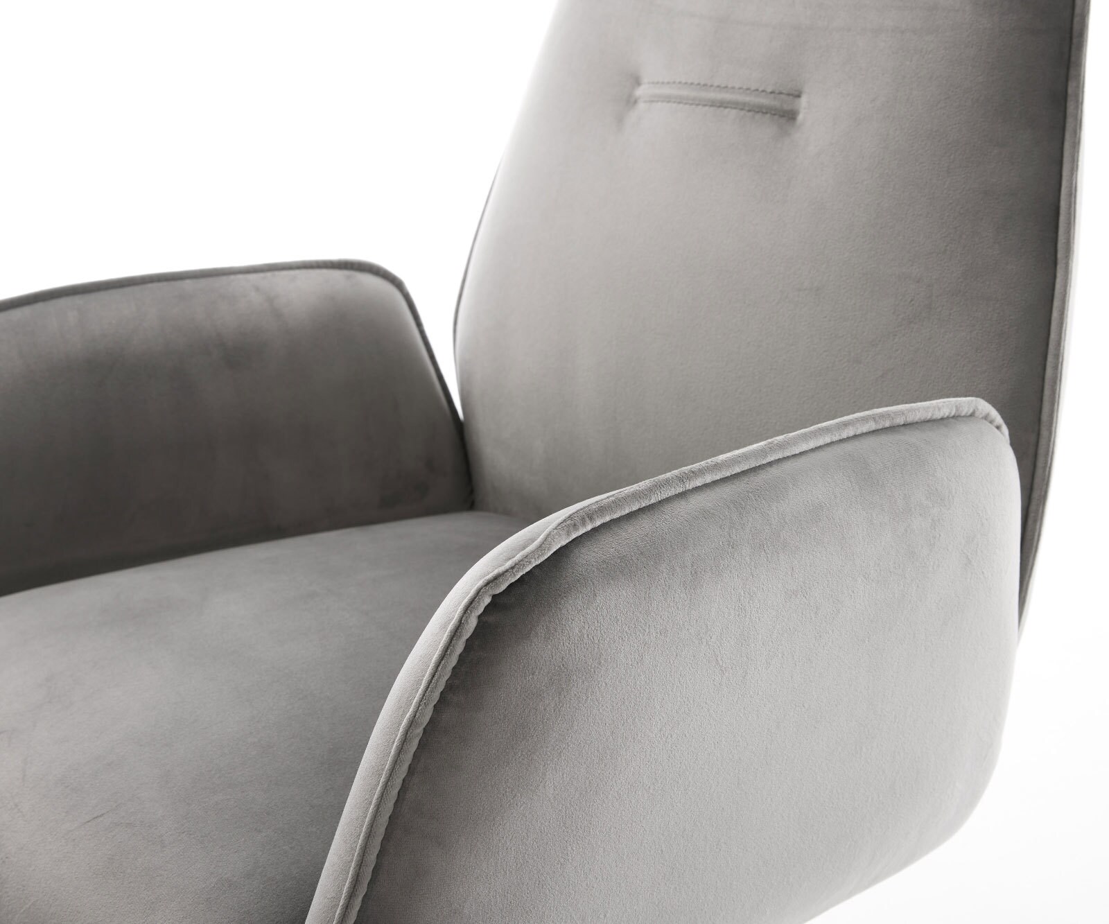 Cantilever Zoa-Flex velours gris pied cantilever rond acier inoxydable brossé ressorts ensachés 4