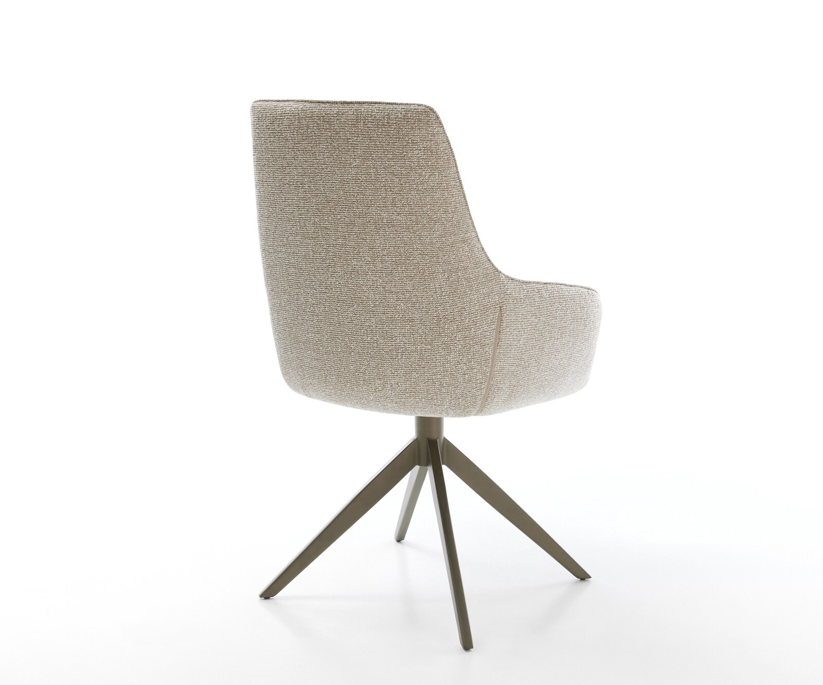 Chaise-pivotante Zelia-Flex avec accoudoirs tissu tissé doux beige pied croisé large aspect titane pivotement sur 360° fonction bascule resorts ensachés 5