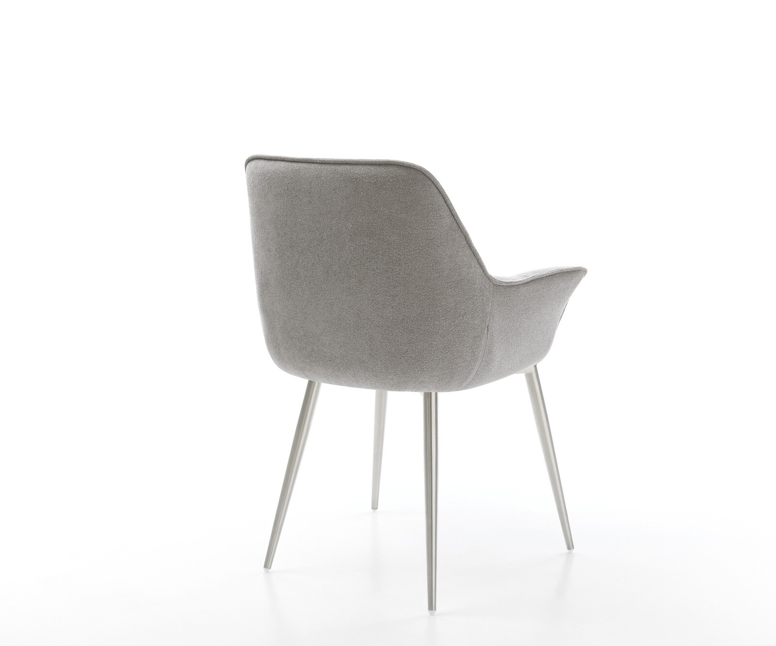 Esszimmerstuhl Kaira-Flex Strukturstoff Soft Grau 4-Fuß konisch Edelstahl 4
