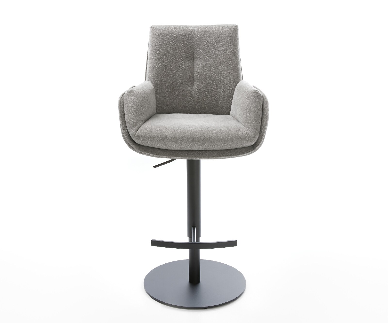 Barstuhl Clea-Flex Strukturstoff Soft Grau Drehfuß höhenverstellbar Metall drehbar 1