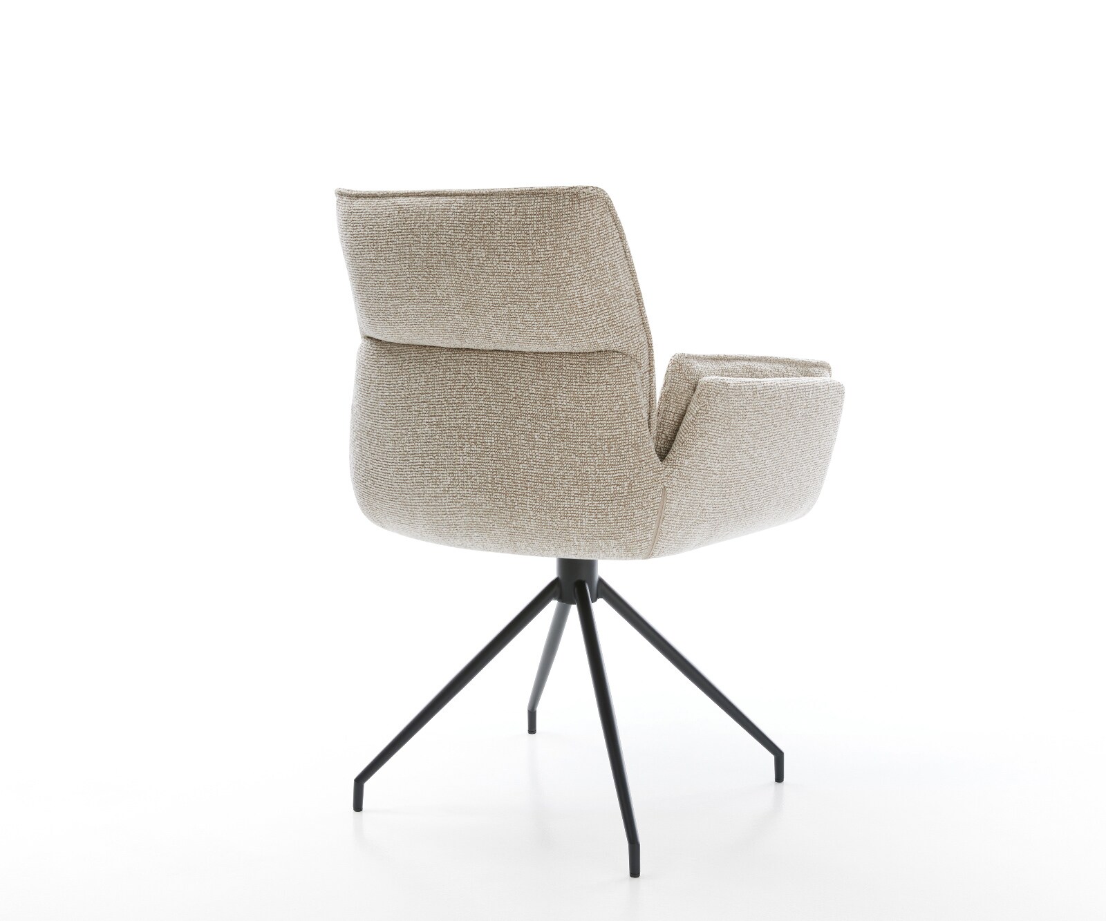 Esszimmerstuhl Nela-Flex Webstoff Soft Beige Kreuzgestell konisch Schwarz 4
