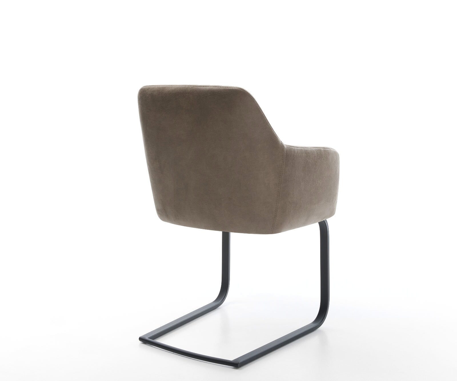 Cantilever Greg-Flex microvelours taupe vintage pied cantilever plat noir ressorts ensachés 5