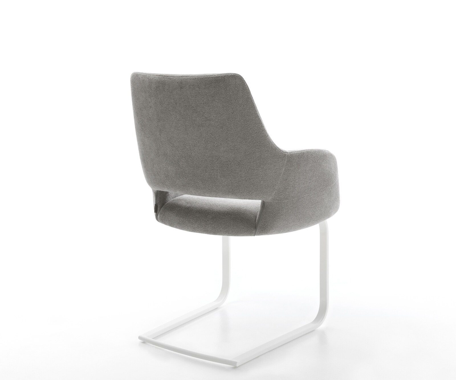 Cantilever Yago-Flex avec accoudoirs tissu structuré doux gris pied cantilever plat blanc resorts ensachés 4
