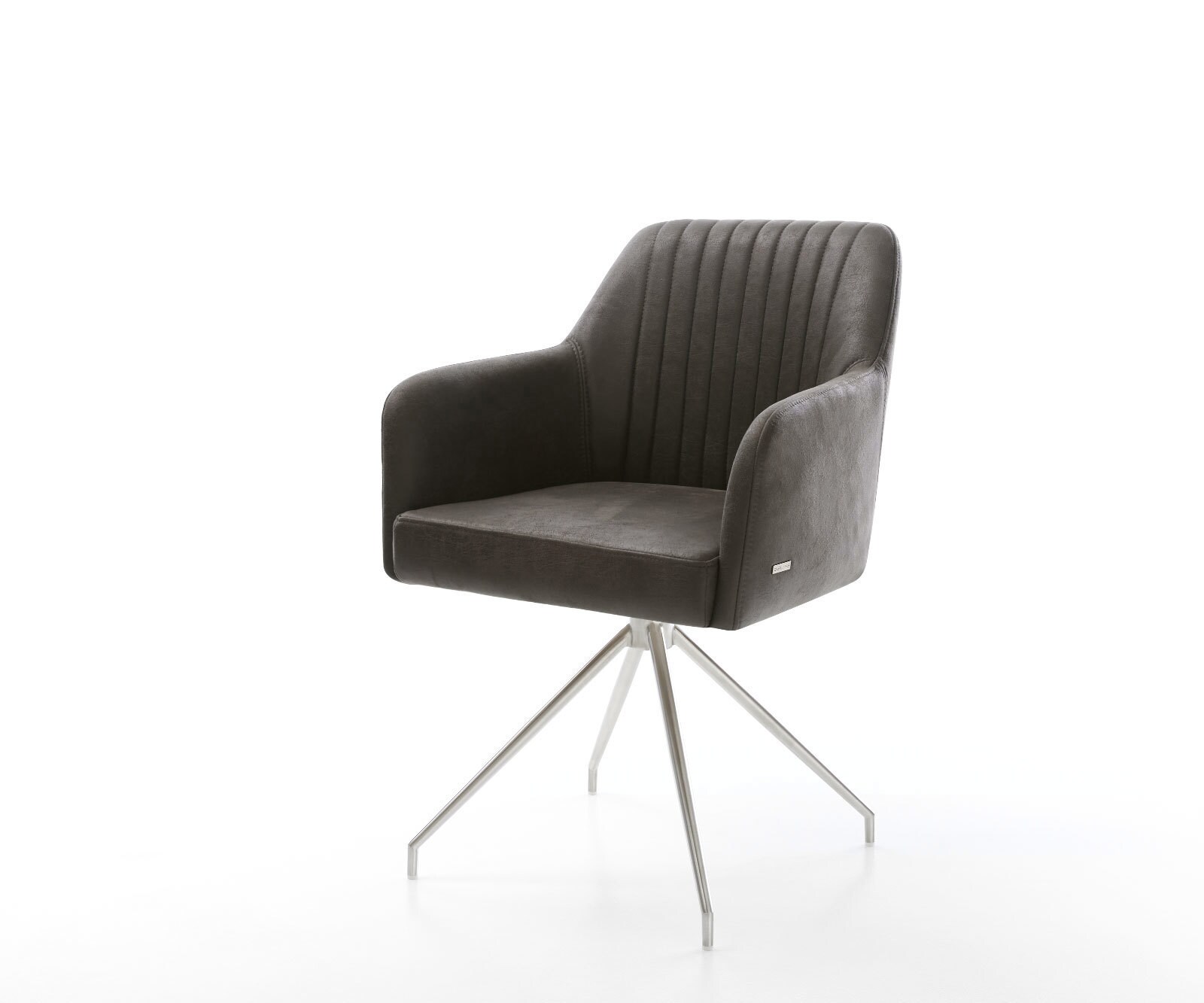Chaise-pivotante Greg-Flex anthracite vintage cadre croisé conique acier inoxydable pivote sur 180°