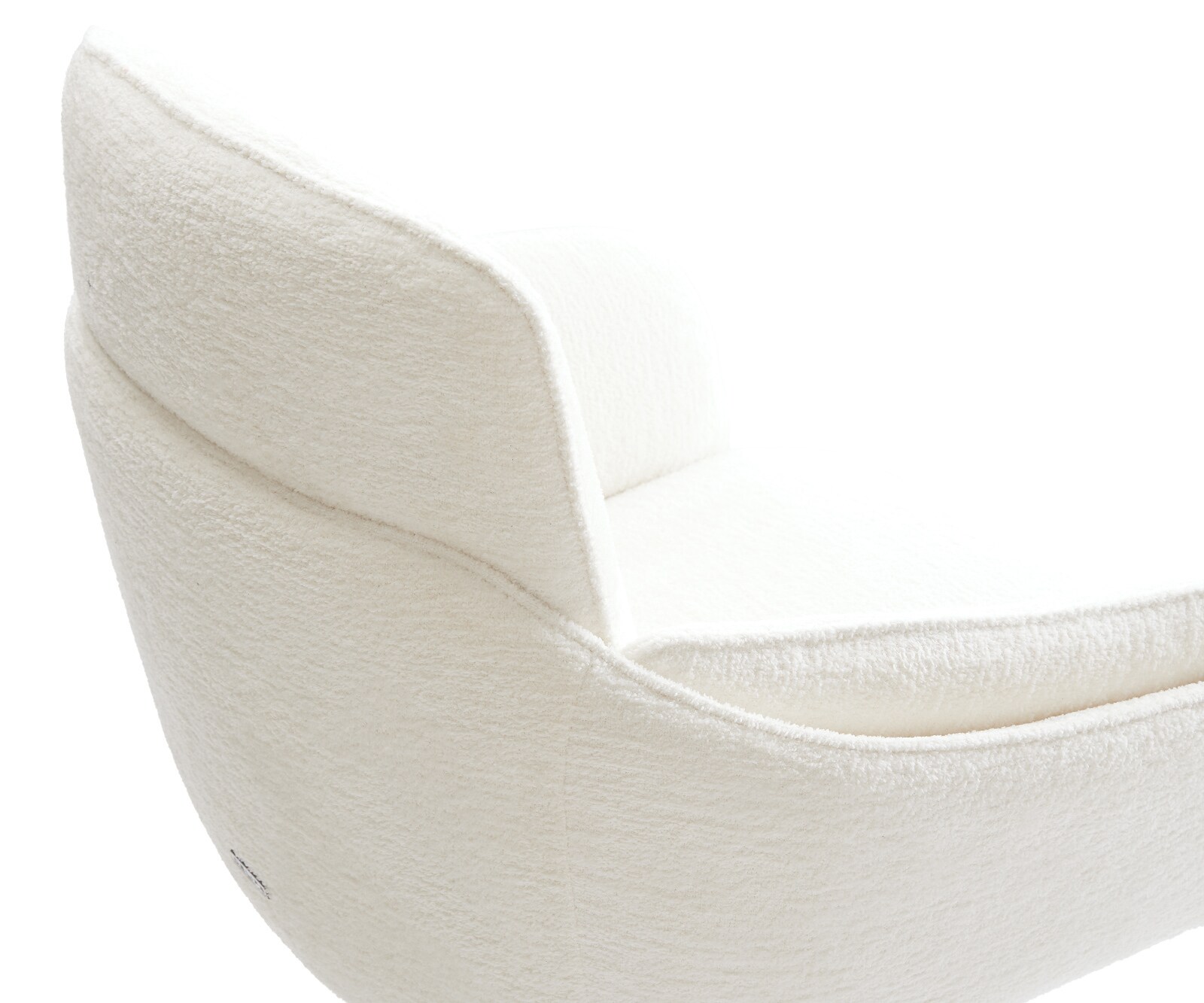 Esszimmerstuhl Luan-Flex mit Armlehnen Bouclé Soft Beige Kreuzgestell konisch Edelstahl 3