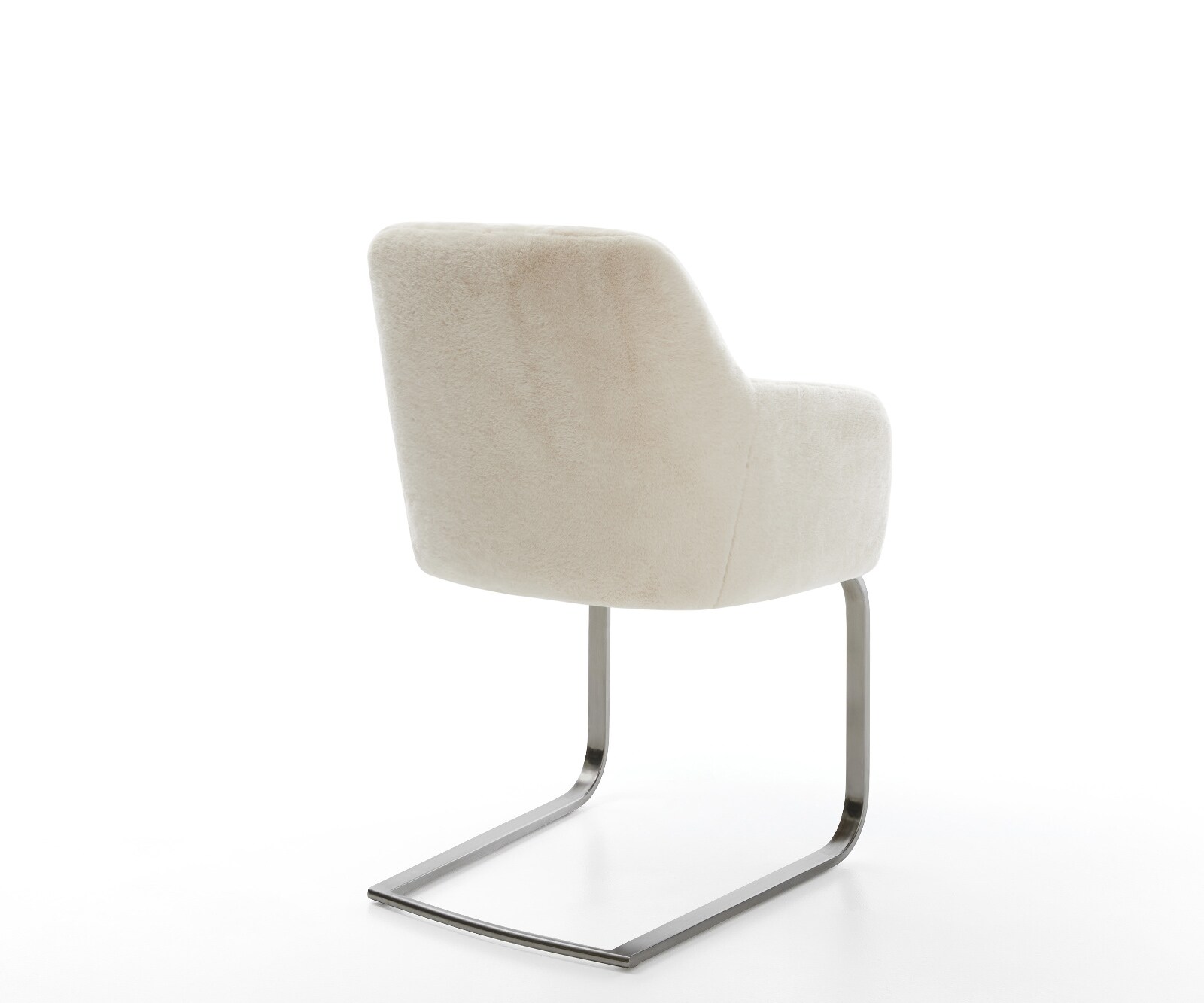 Freischwinger Greg-Flex Plüsch Creme-Weiß Freischwinger flach Graphit Taschenfederkern 4