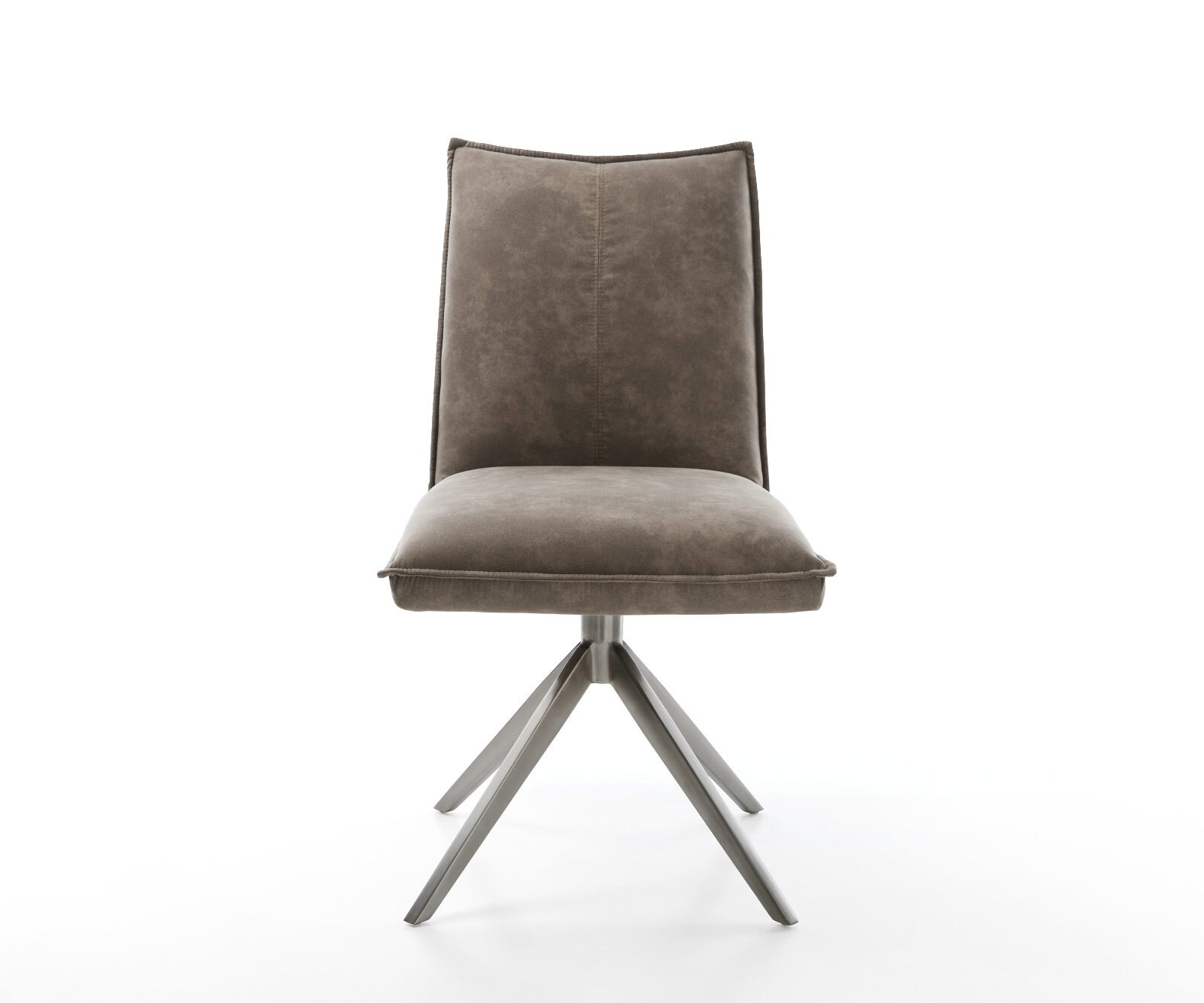 Chaise-pivotante Lelio-Flex microvelours taupe vintage pied croisé large grafiete pivotement sur 360° fonction bascule ressorts ensachés 1
