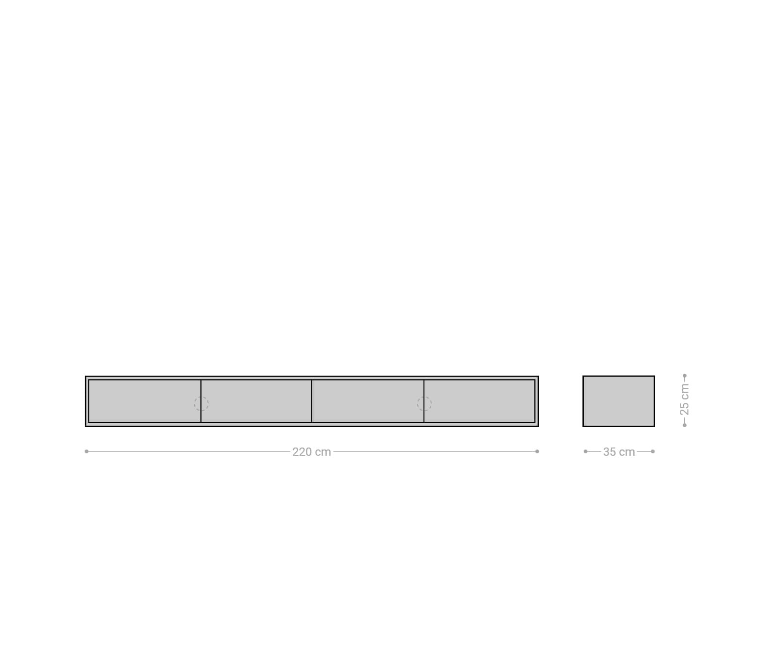 Meuble-TV Fevo 220 cm acacia naturel 4 portes flottantes 4 Meuble-TV Fevo 220 cm acacia naturel 4 portes flottantes 4